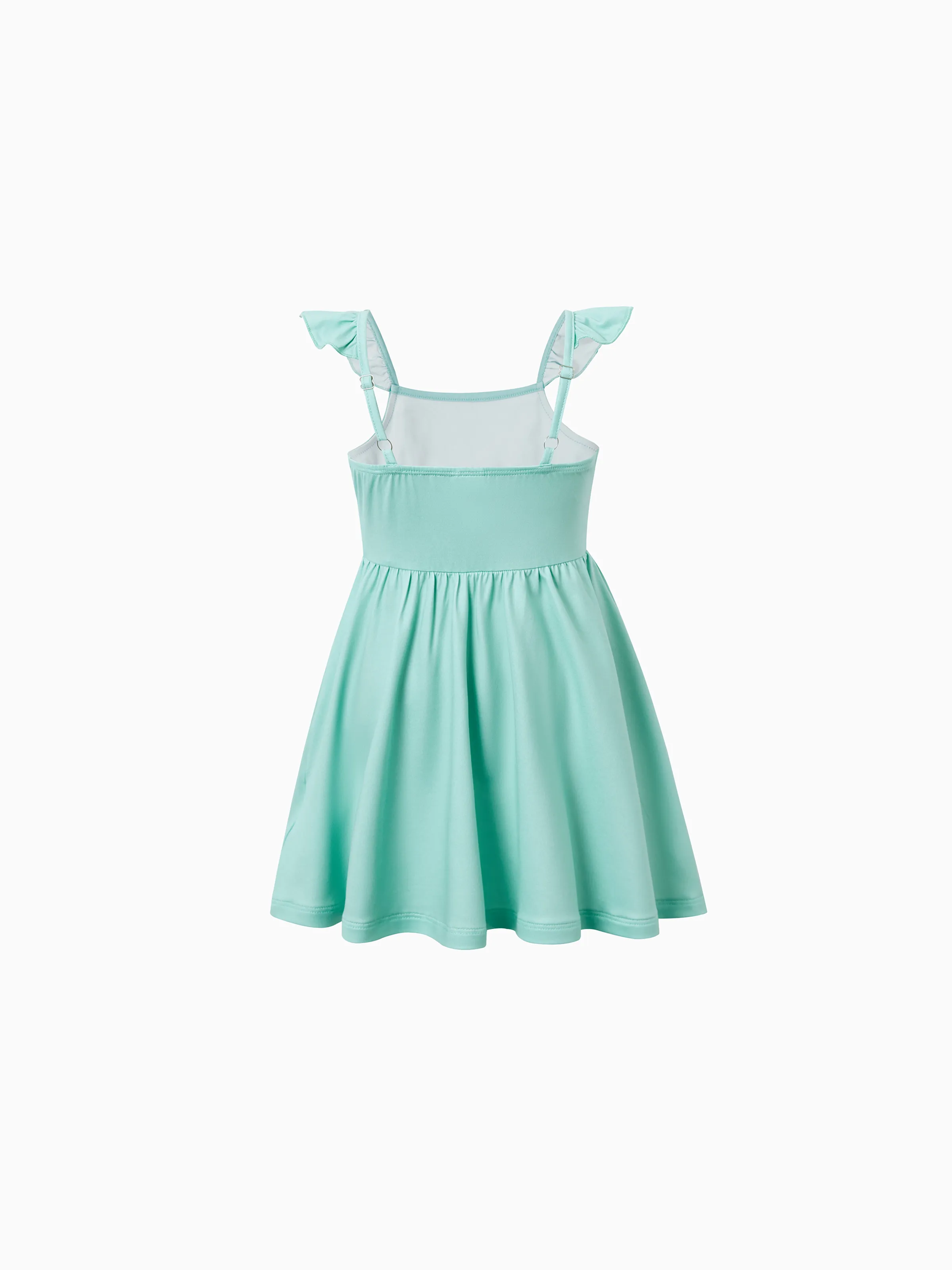 Mommy and Me Casual Flower Print Sleeveless Strappy Dresses  Light Green - Image 13
