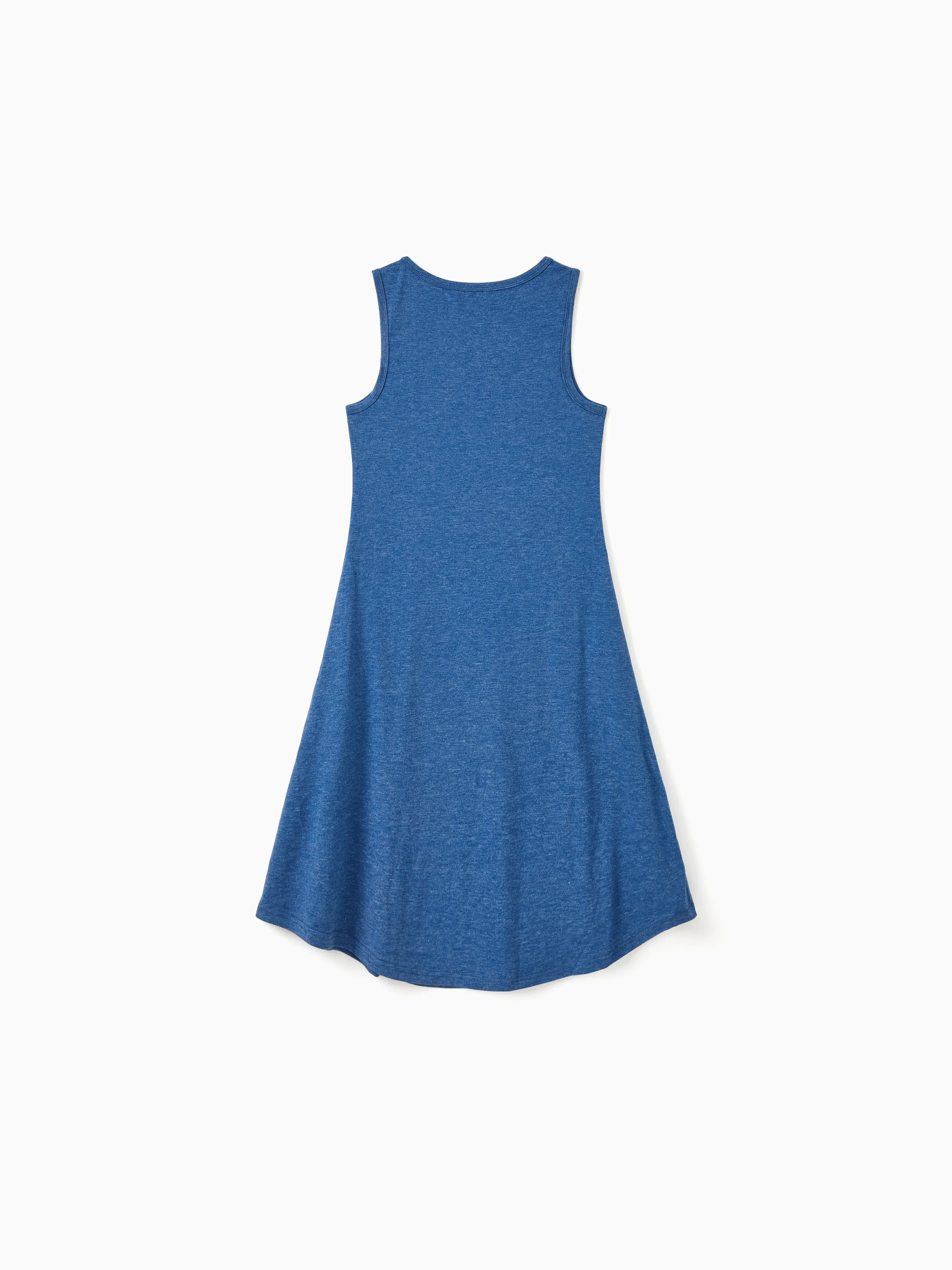 Independence Day Mommy and Me Patriotic Cherry Print Casual Sleeveless Dress Blue - Image 6