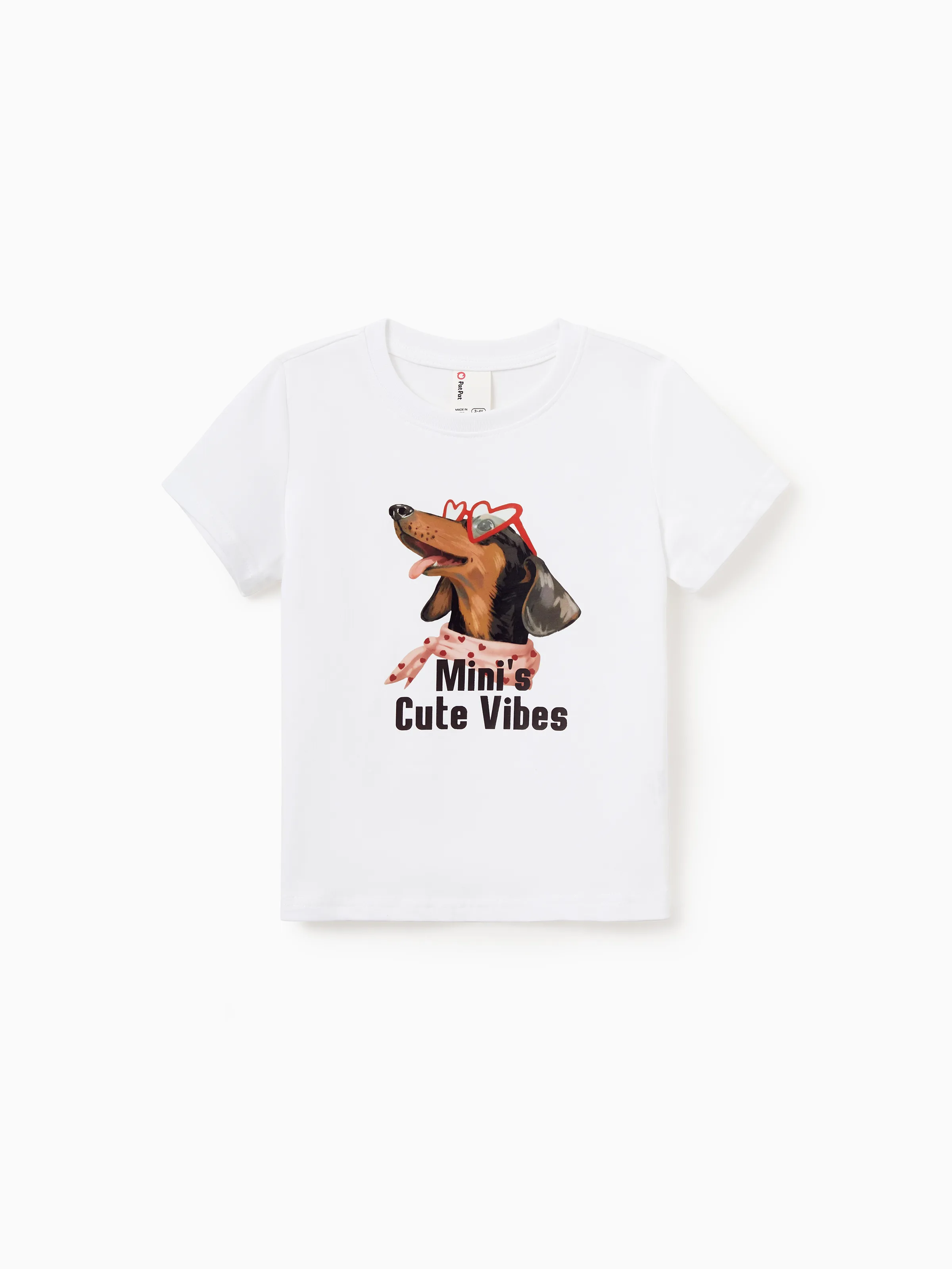 Mommy and Me Dachshund Graphic Tees "Mom's Cool Vibes" Matching Cotton Doggy Print T-Shirt White - Image 7