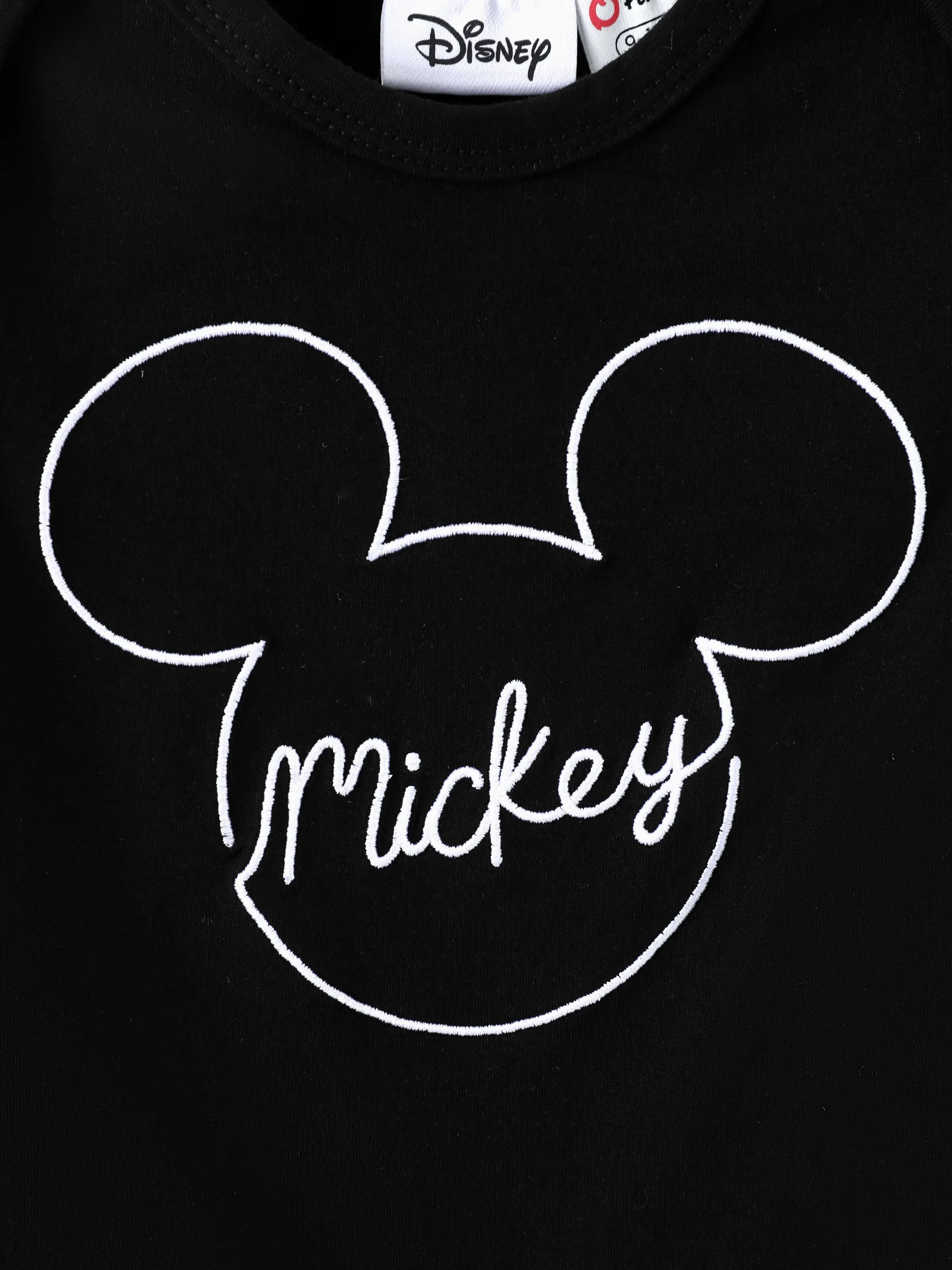 Disney Mickey and Friends Mommy and Me Family matching 1pc Mickey Mouse Allover Print Sporty Dress/Cotton Top /RomperExpression Casual Suits Family Set 3pcs Cotton Unisex Black - Image 15