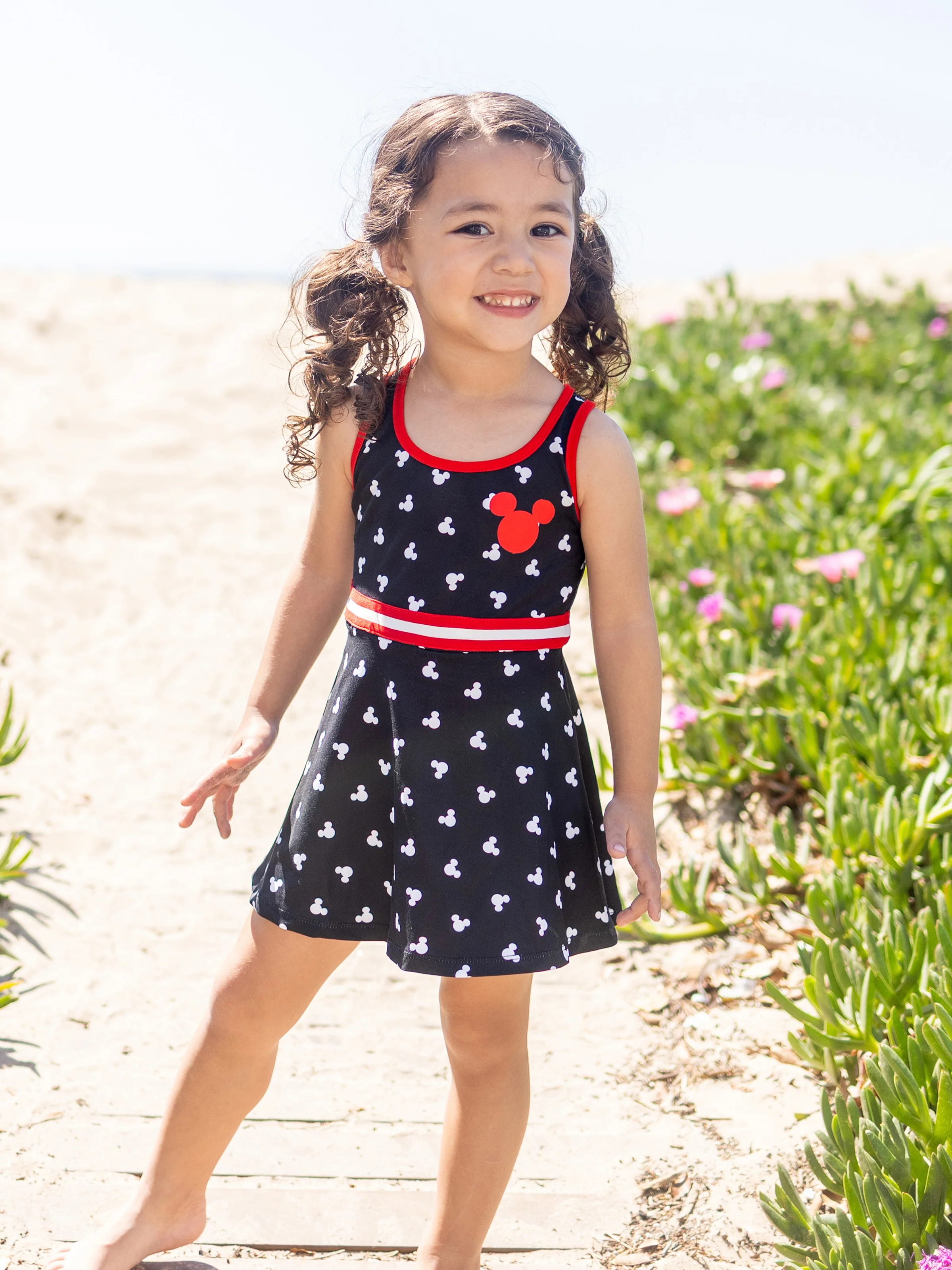 Disney Mickey and Friends Mommy and Me Family matching 1pc Mickey Mouse Allover Print Sporty Dress/Cotton Top /RomperExpression Casual Suits Family Set 3pcs Cotton Unisex Black - Image 8