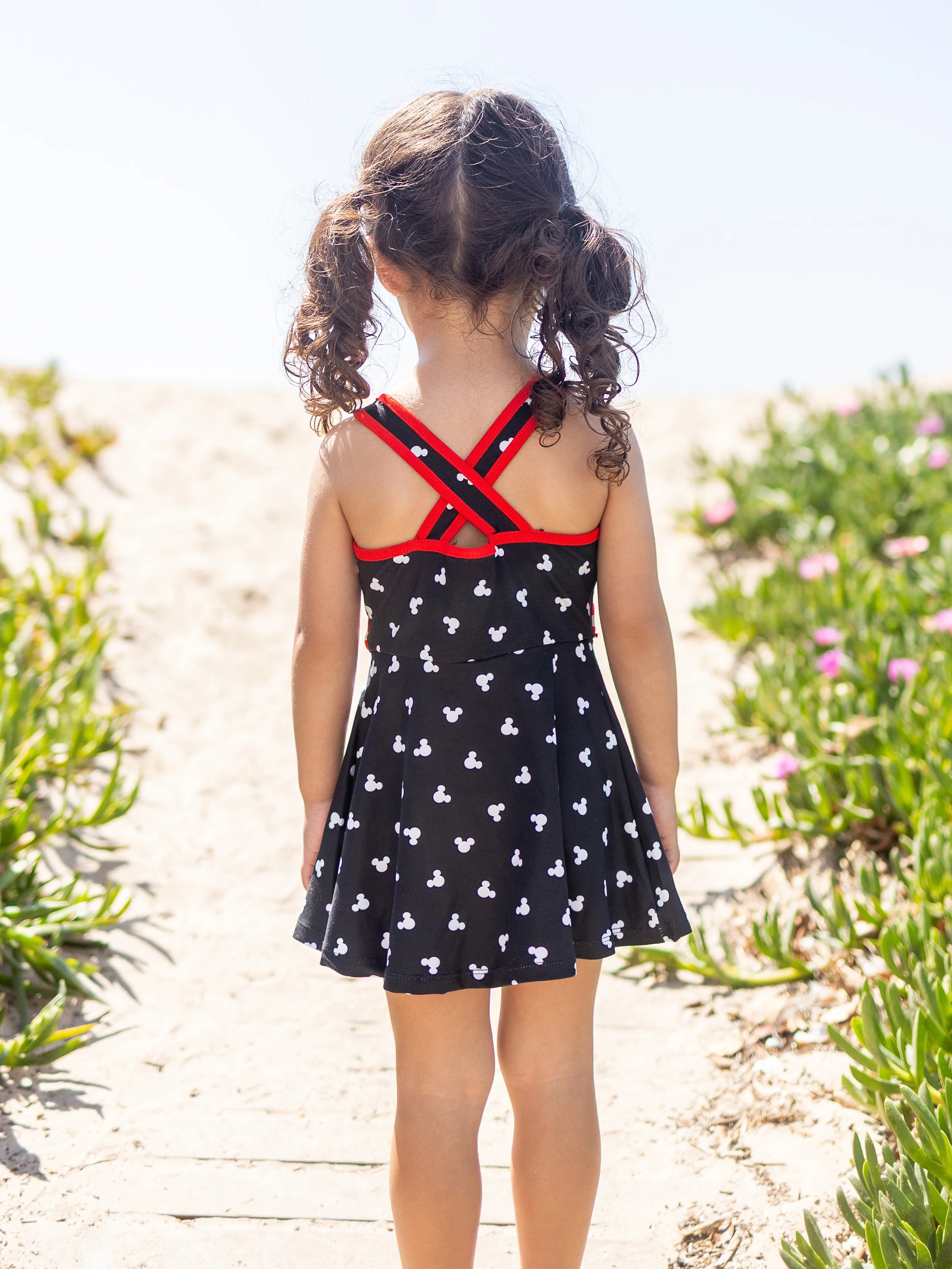 Disney Mickey and Friends Mommy and Me Family matching 1pc Mickey Mouse Allover Print Sporty Dress/Cotton Top /RomperExpression Casual Suits Family Set 3pcs Cotton Unisex Black - Image 9