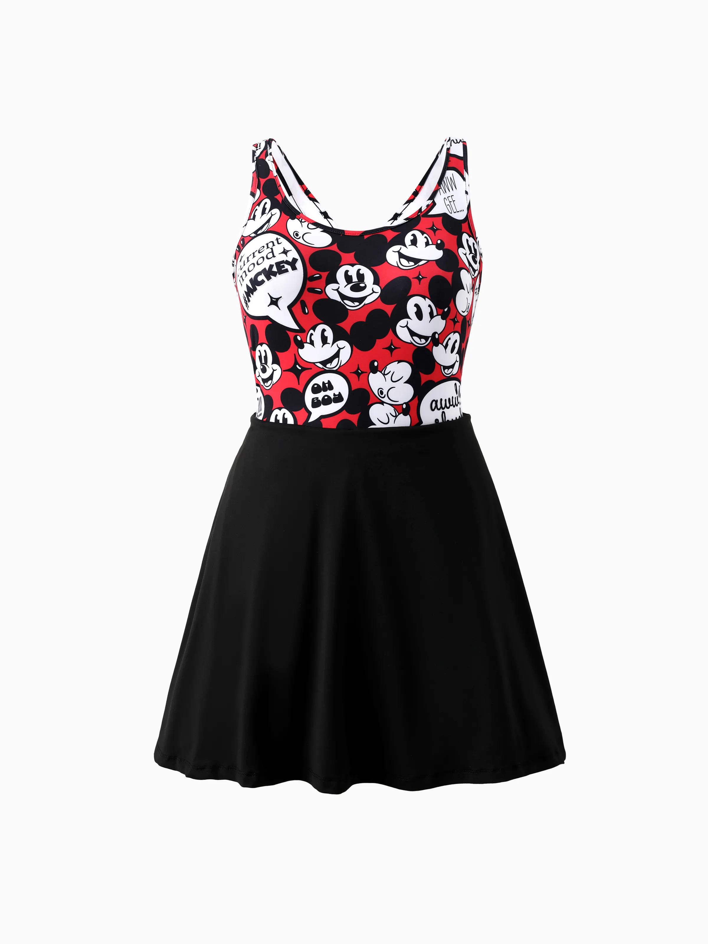 Disney Mickey and Friends Mommy and Me Family matching 1pc Mickey Mouse Graffiti Cotton T-shirt or Colorblock Dress with Built-in Shorts & Pockets or Naia™ Allover Romper  Red - Image 7