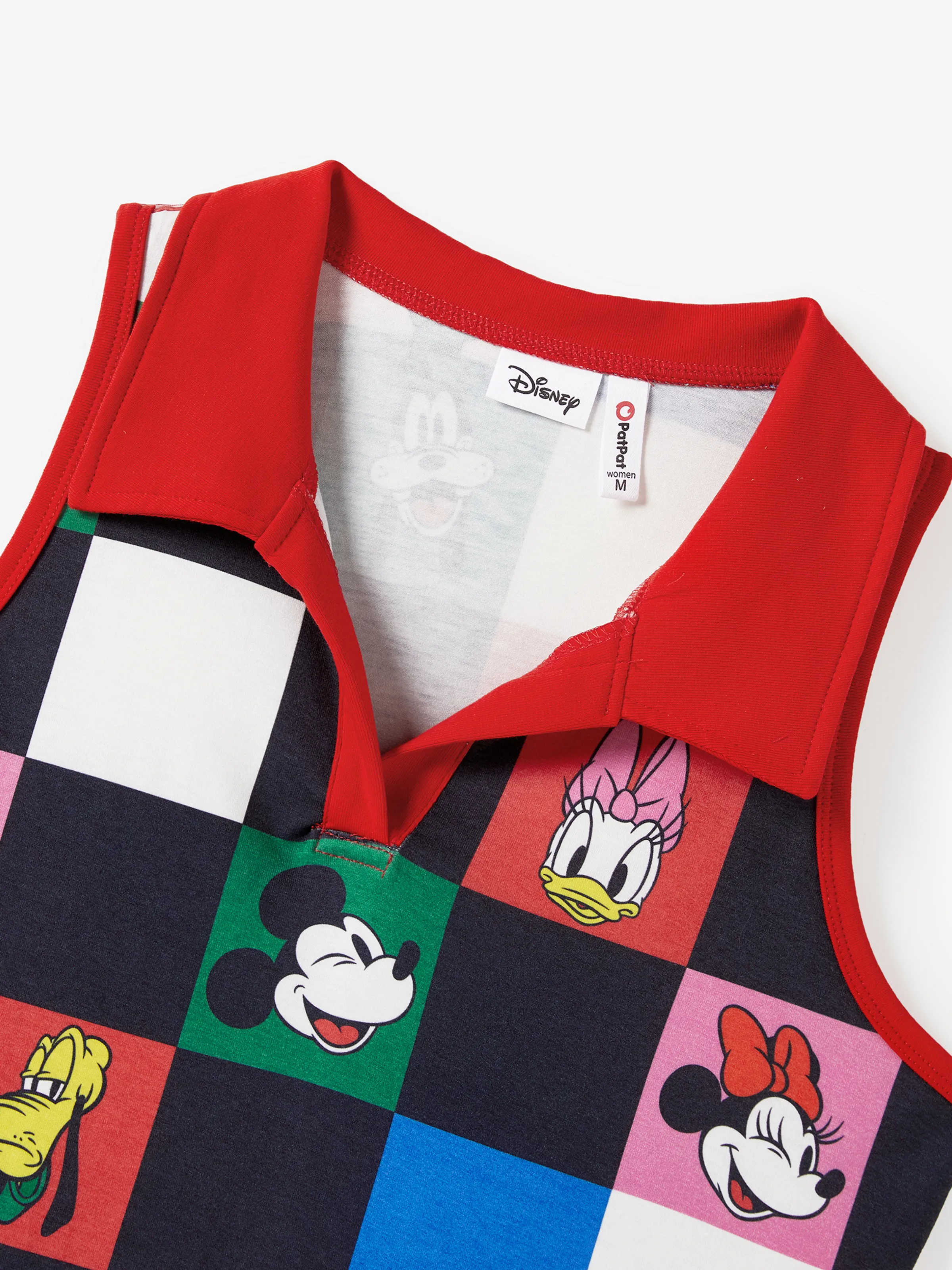 Disney Mickey and Friends Mommy and Me Family Matching Naia™ Colorful Checkered Pattern Top/Sleeveless Dress/Onesie Multi-color - Image 5