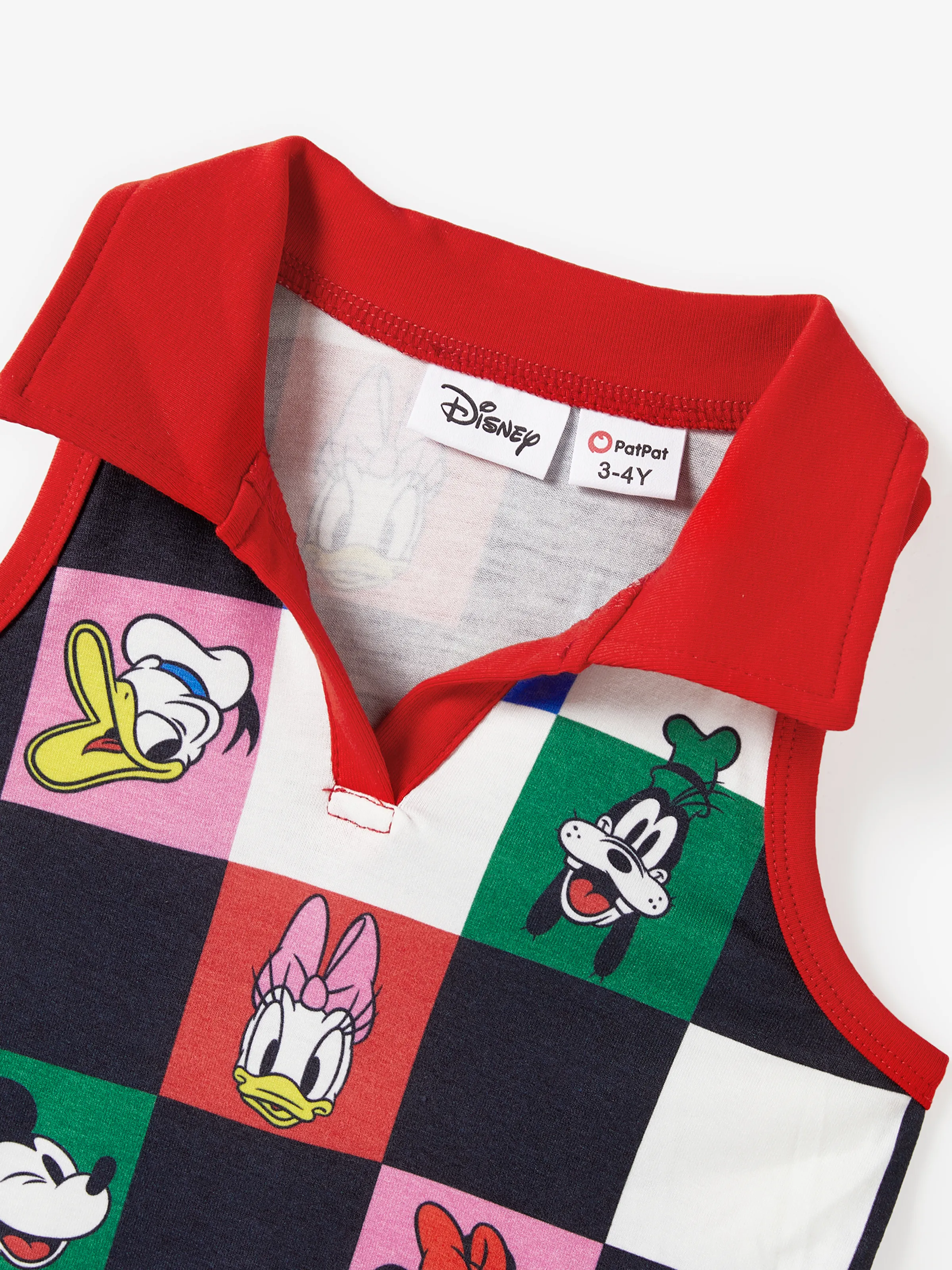 Disney Mickey and Friends Mommy and Me Family Matching Naia™ Colorful Checkered Pattern Top/Sleeveless Dress/Onesie Multi-color - Image 9