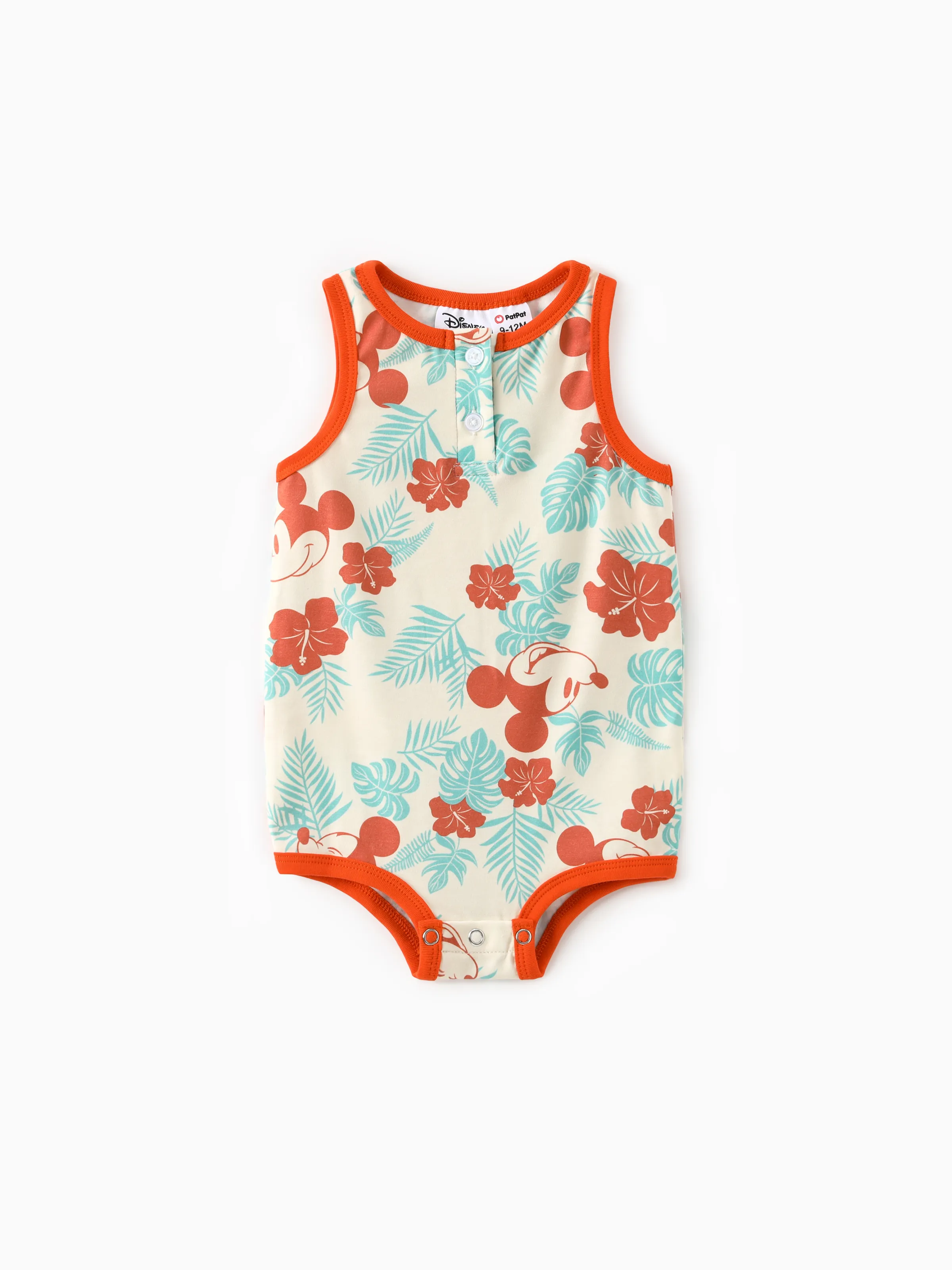 Disney Mickey and Friends Mommy and Me Family Matching Naia™ Floral Allover Print Shirt/Sleeveless Hollow-out Dress/Romper Multi-color - Image 13
