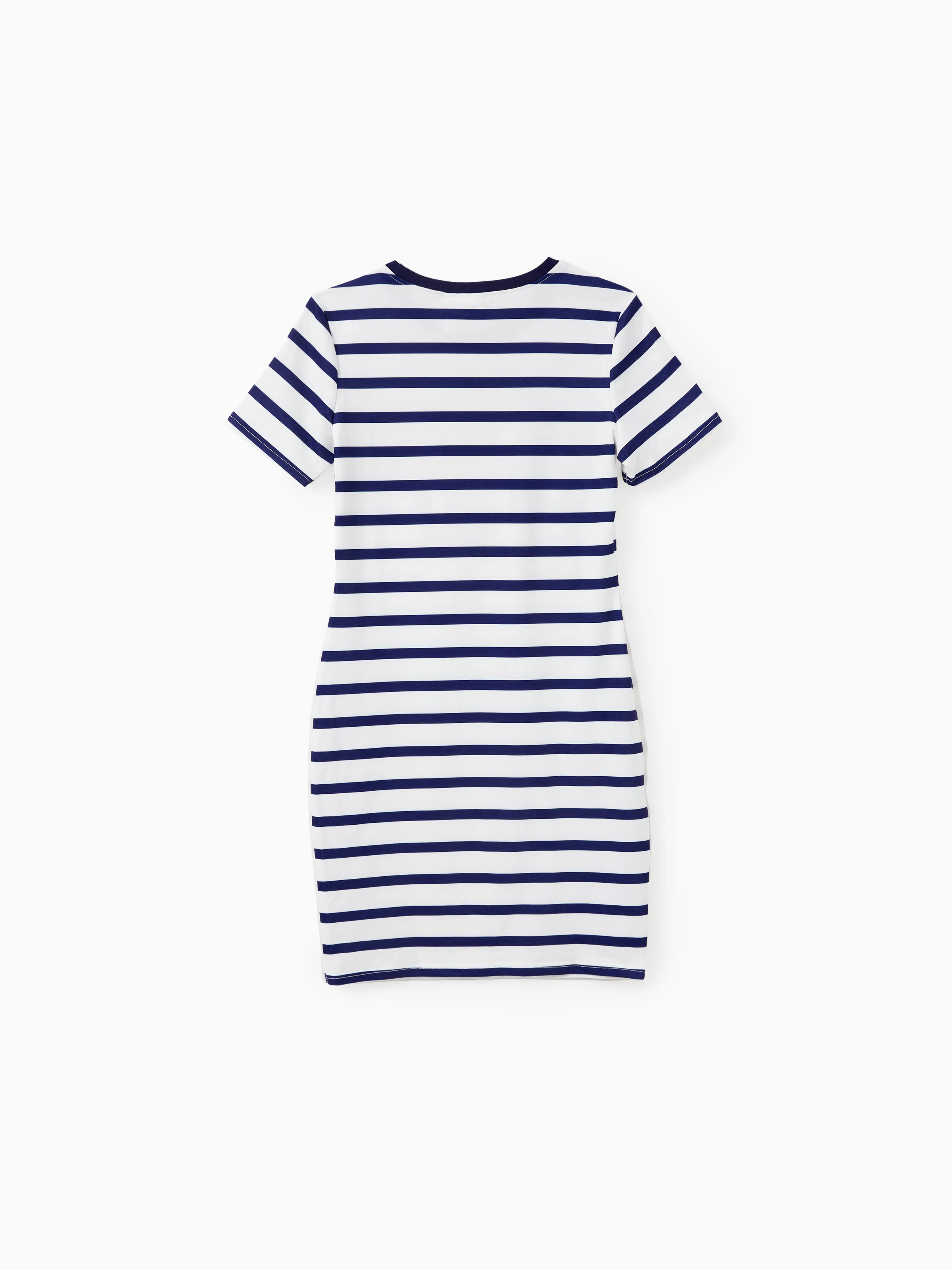 Disney Mickey and Friends Mommy and Me Family Matching Stripe & Character Print Short-sleeve Naia™Dresses and T-shirts Sets COLOREDSTRIPES - Image 5