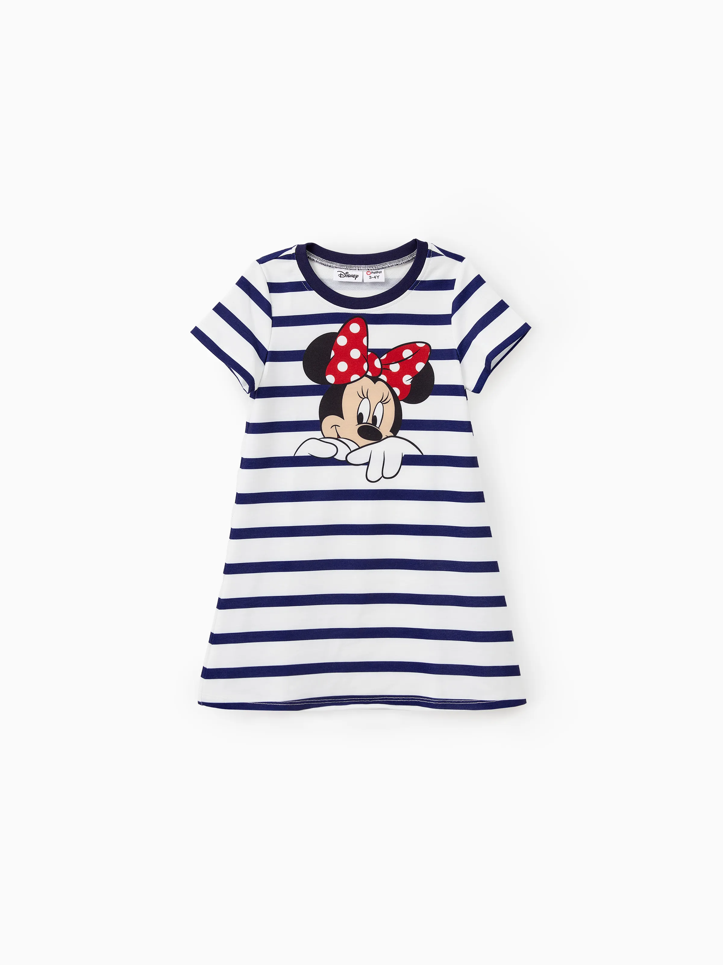 Disney Mickey and Friends Mommy and Me Family Matching Stripe & Character Print Short-sleeve Naia™Dresses and T-shirts Sets COLOREDSTRIPES - Image 9