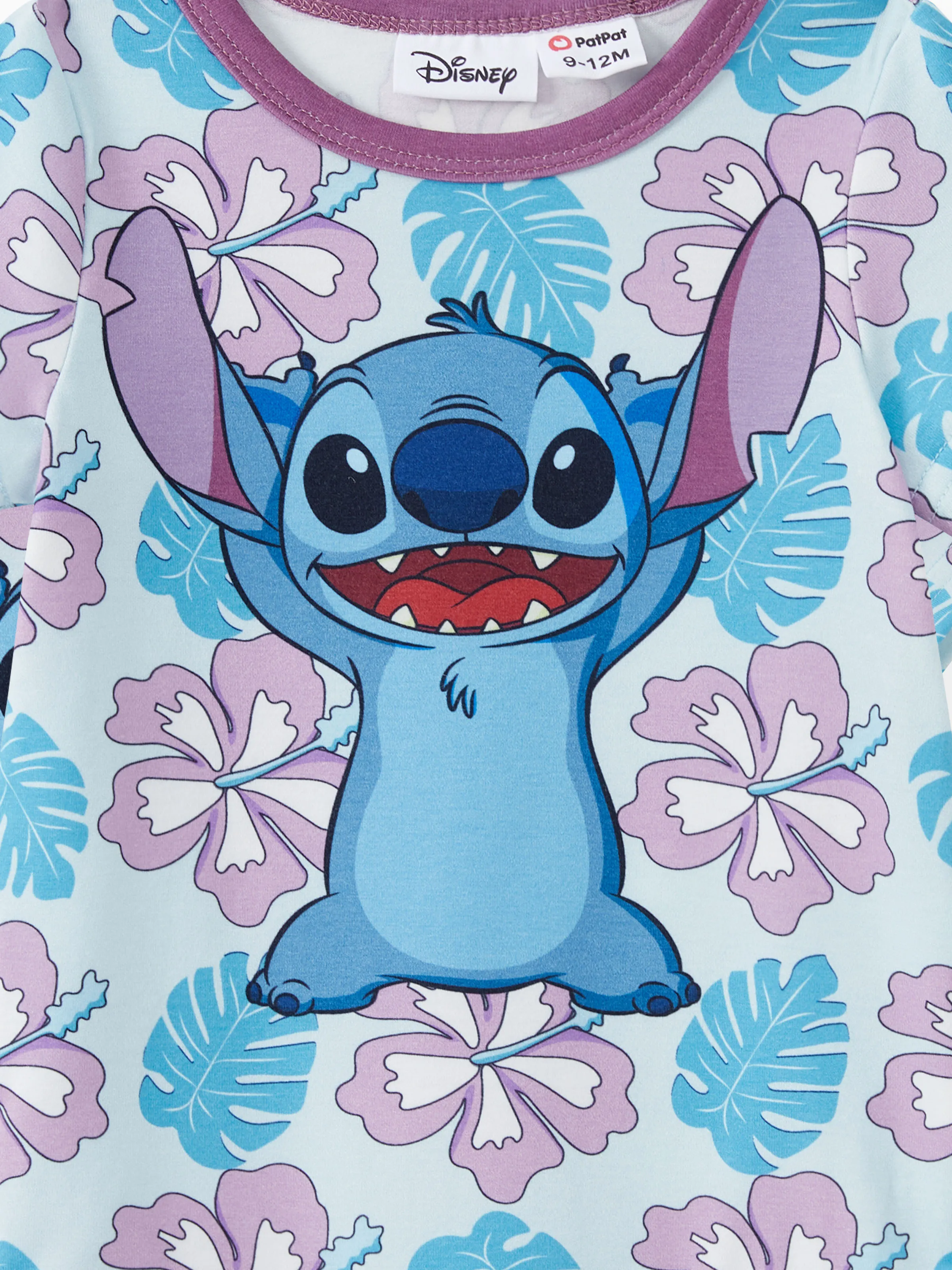Disney Stitch Mommy and Me Family Matching Naia™ Stitch and Hawaii Style Floral Print Sleeveless Dress/Onesie／Shirt Multi-color - Image 17
