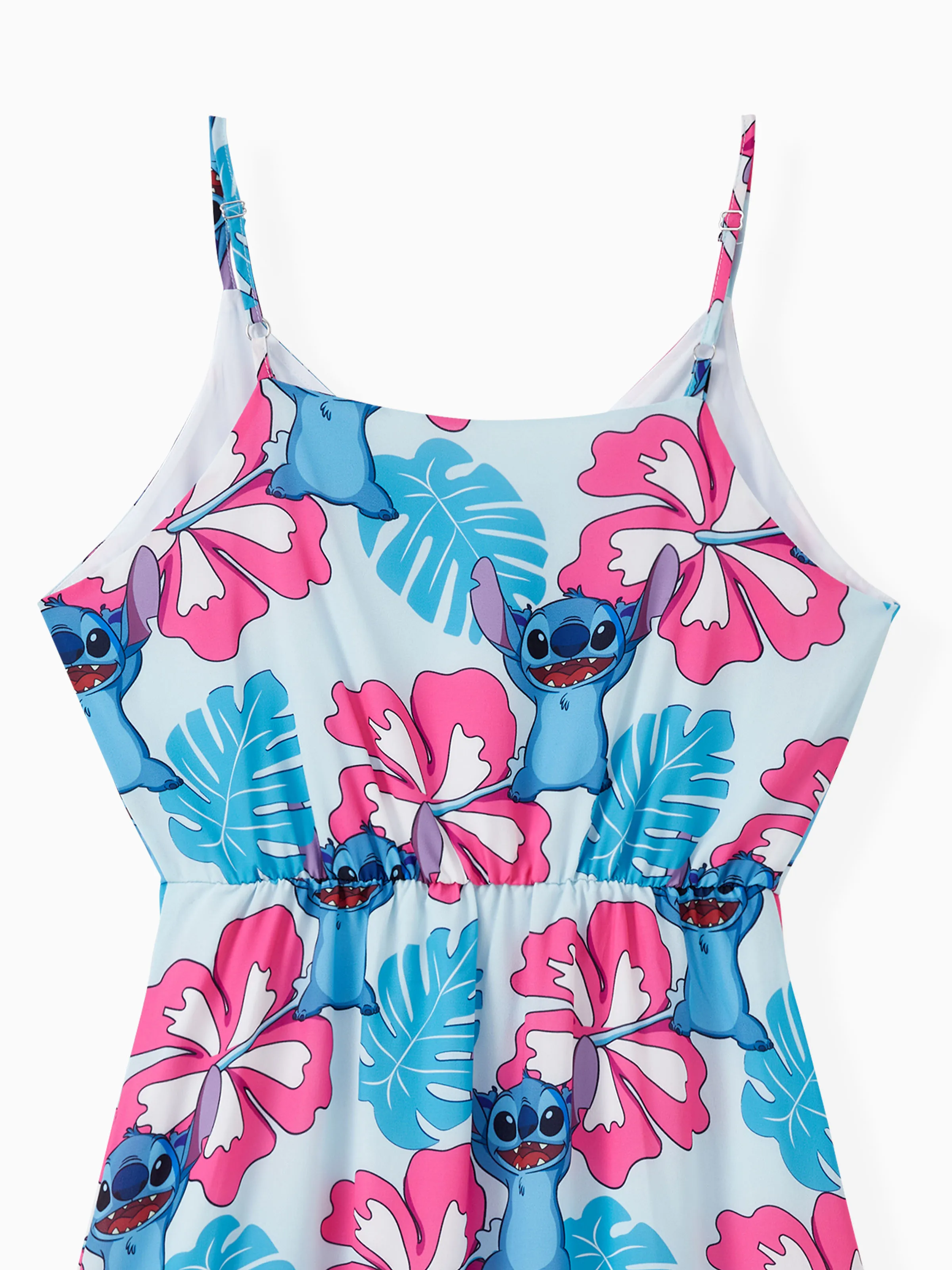 Disney Stitch Mommy and Me Family Matching Naia™ Stitch and Hawaii Style Floral Print Sleeveless Dress/Onesie／Shirt Multi-color - Image 6