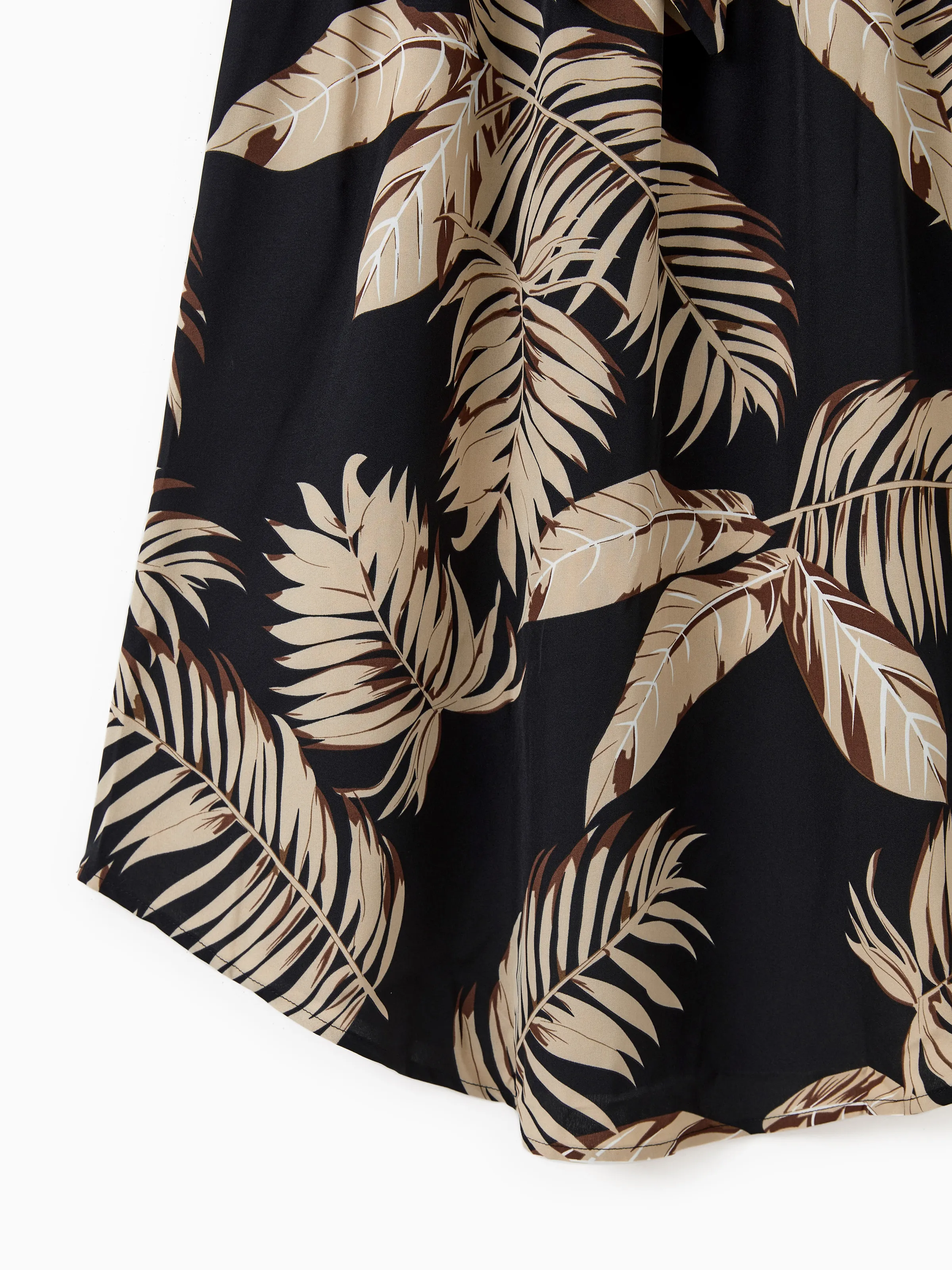 Mommy and Me Family Matching Floral Print Belted Cami Dresses And Solid Short Sleeve Tops Sets Black - Image 8