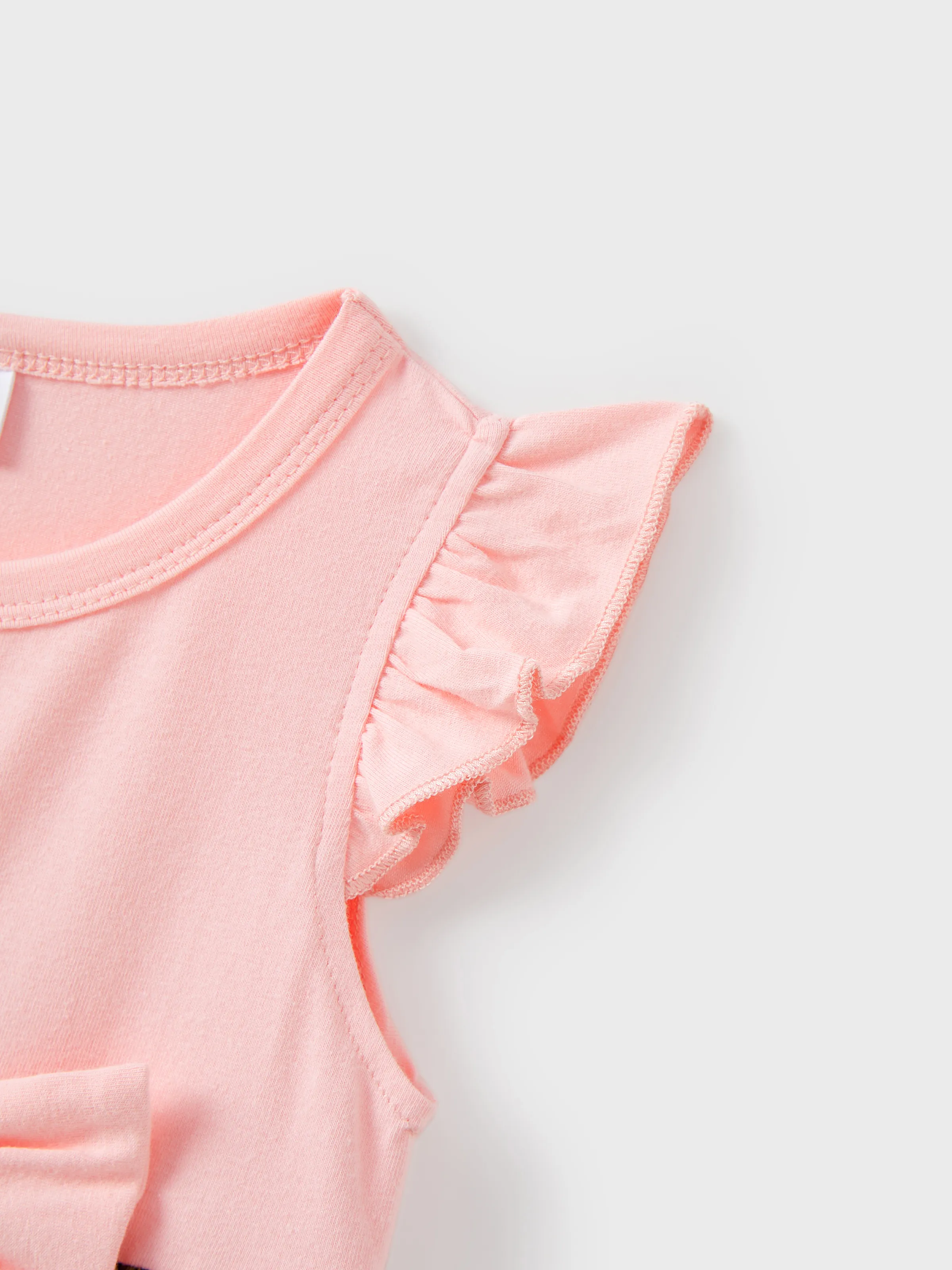Mommy and Me Family Matching Pink Sleeveless Splicing Floral Print Midi Dresses and Colorblock Short-sleeve Polo Shirts Sets Pink - Image 16