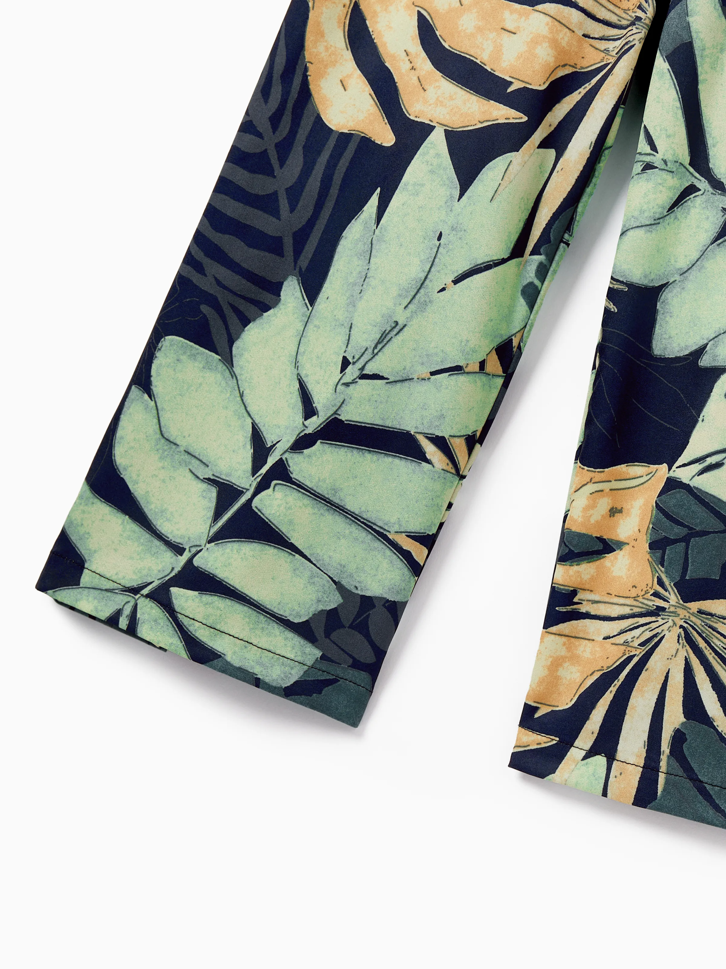 Mommy and Me Tropical Leaf Print Jumpsuit Set, Spaghetti Strap Belted Matching Outfits for Summer Beach Vacation Tibetan blue - Image 16