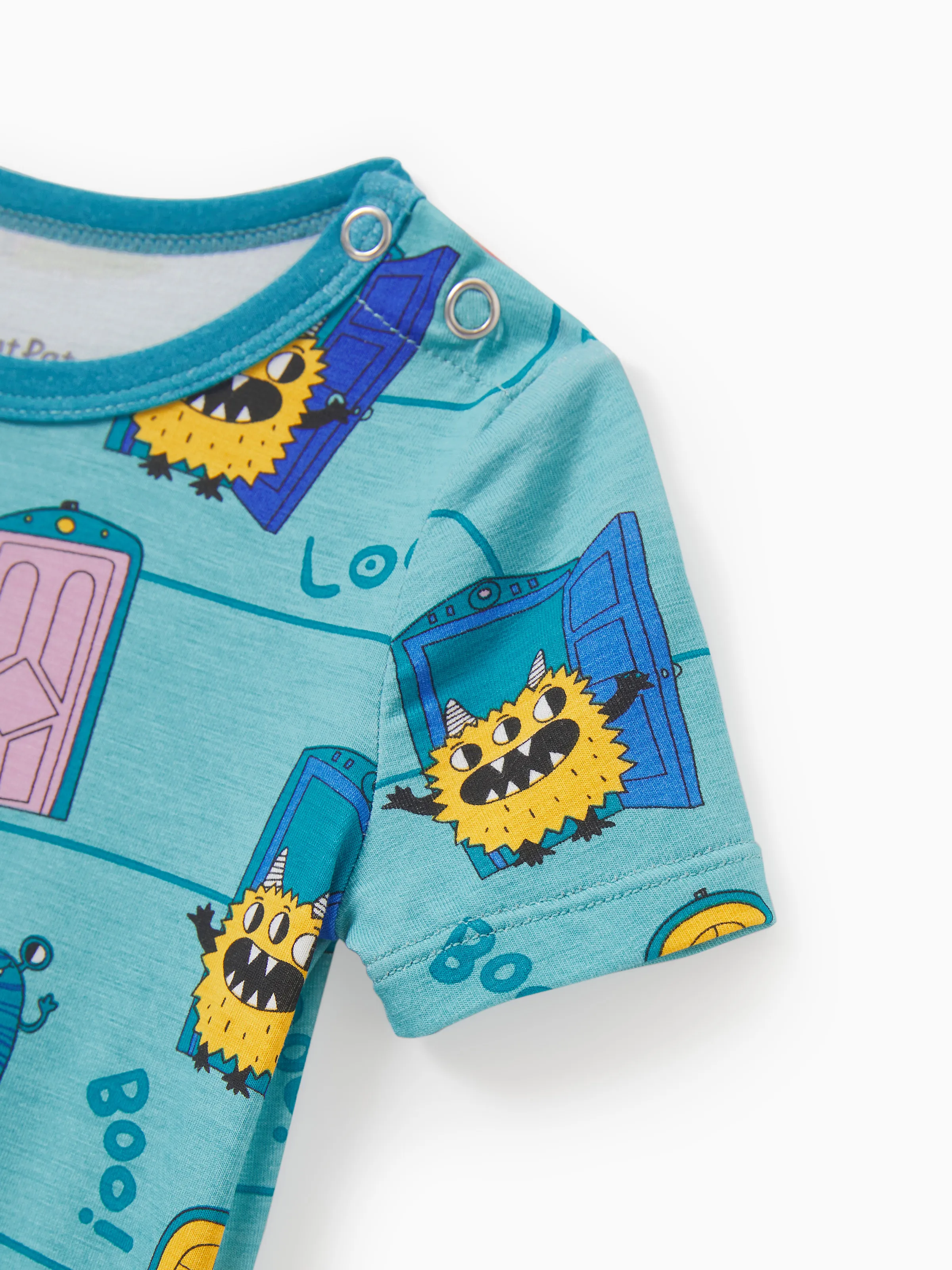 Mommy & me Bamboo Family Pajamas Cartoon Print Short-sleeve Matching Pajama set ( Snug-Fitting for Children ) Green - Image 17