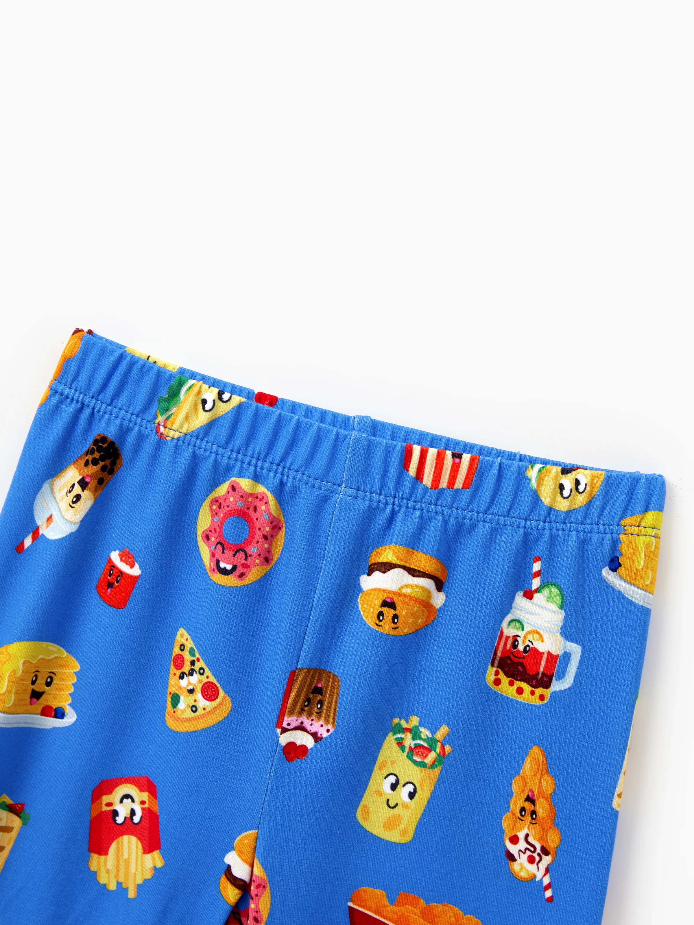 Mommy & me Bamboo Pajamas Buttery Soft Bamboo PJs for Men Women Kids Toddler, Cute Burger & Fries Print Short Sleeve Sleepwear (Snug-Fitting for Children) Royal Blue - Image 17