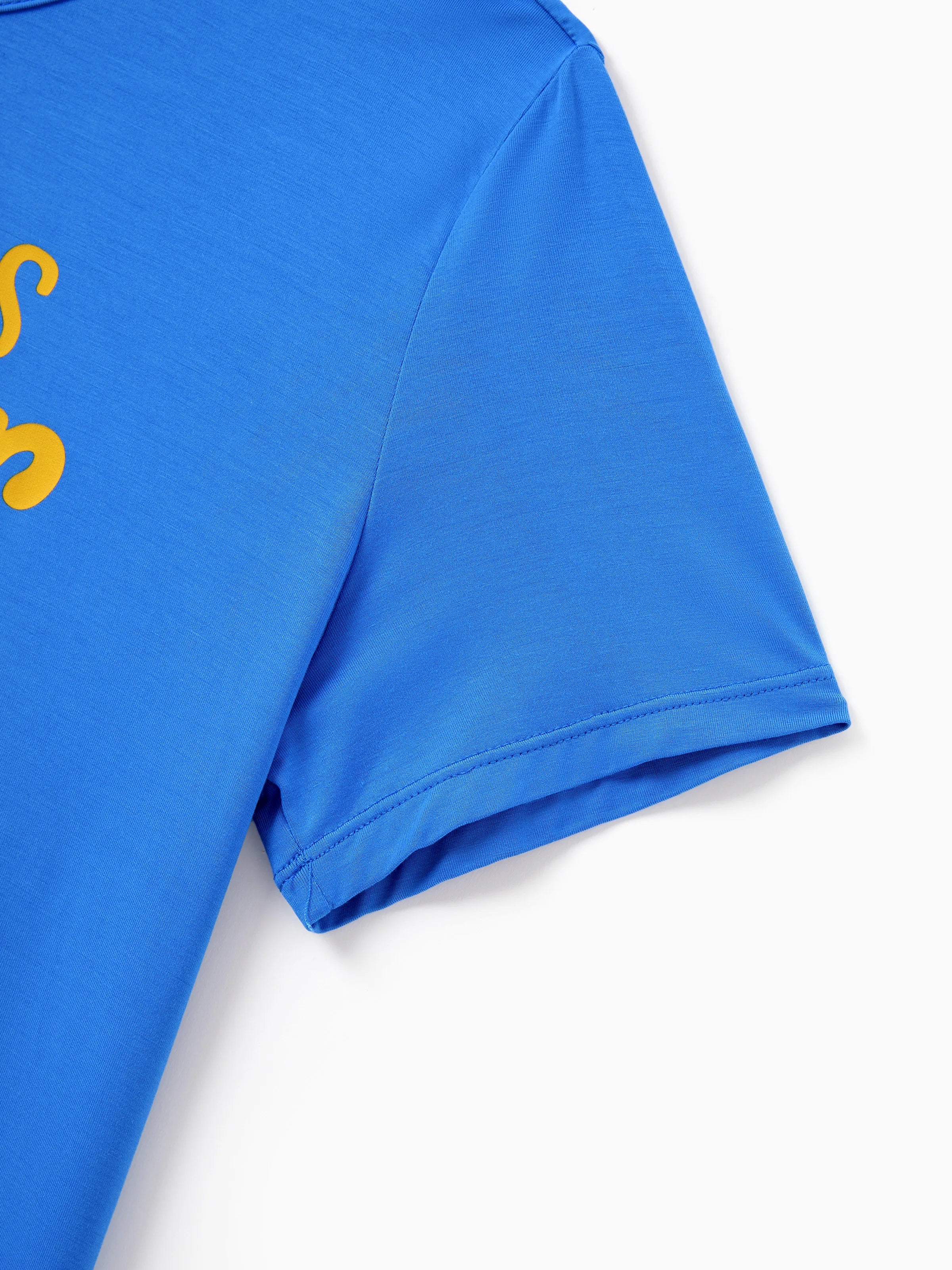 Mommy & me Bamboo Pajamas Buttery Soft Bamboo PJs for Men Women Kids Toddler, Cute Burger & Fries Print Short Sleeve Sleepwear (Snug-Fitting for Children) Royal Blue - Image 9