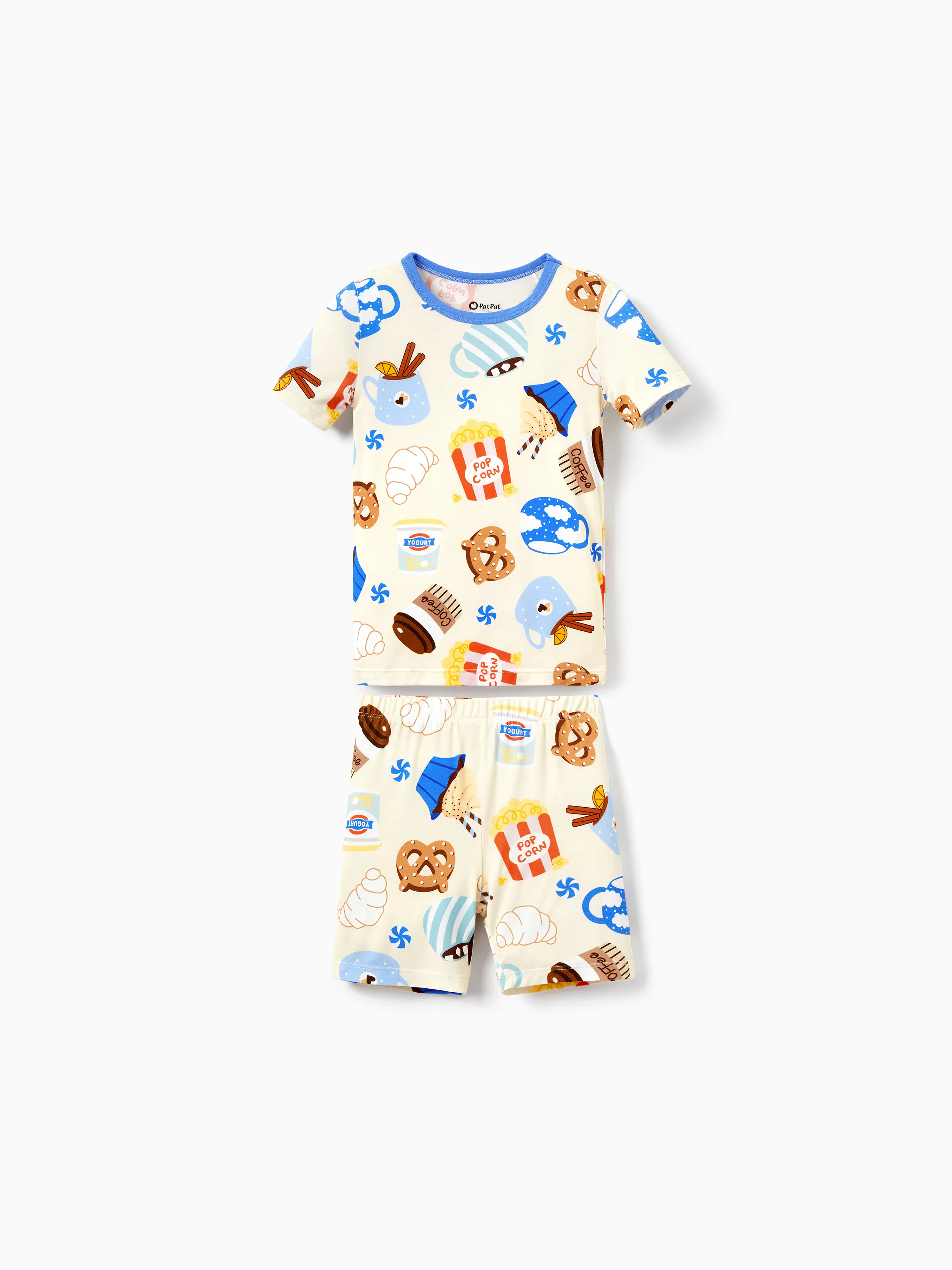 Mommy & me Bamboo Pajamas Buttery Soft Bamboo Viscose PJs for Men Women Kids Toddler Baby, Cozy Dessert Print Short-sleeve Sleepwear Blue - Image 13