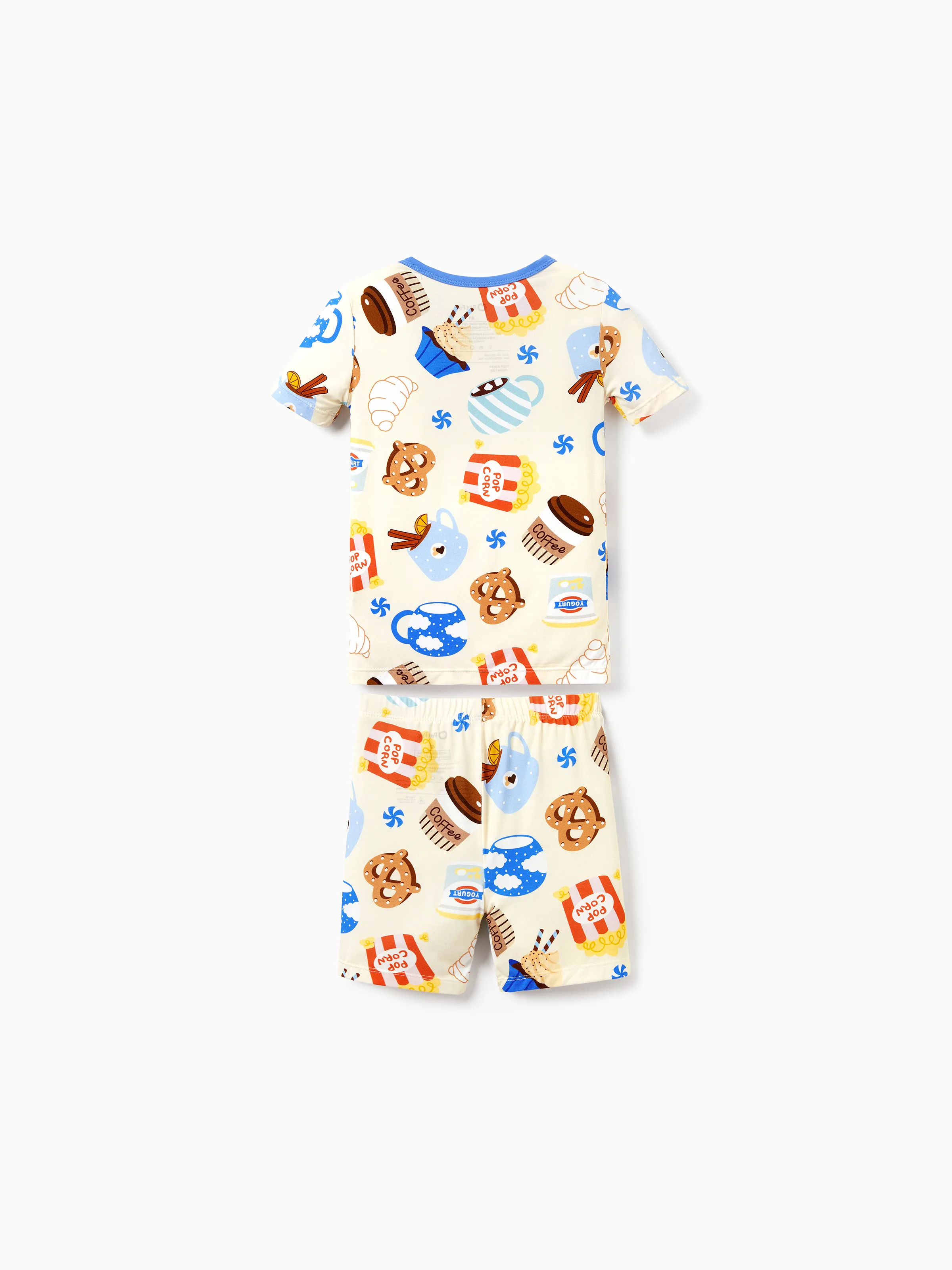 Mommy & me Bamboo Pajamas Buttery Soft Bamboo Viscose PJs for Men Women Kids Toddler Baby, Cozy Dessert Print Short-sleeve Sleepwear Blue - Image 14