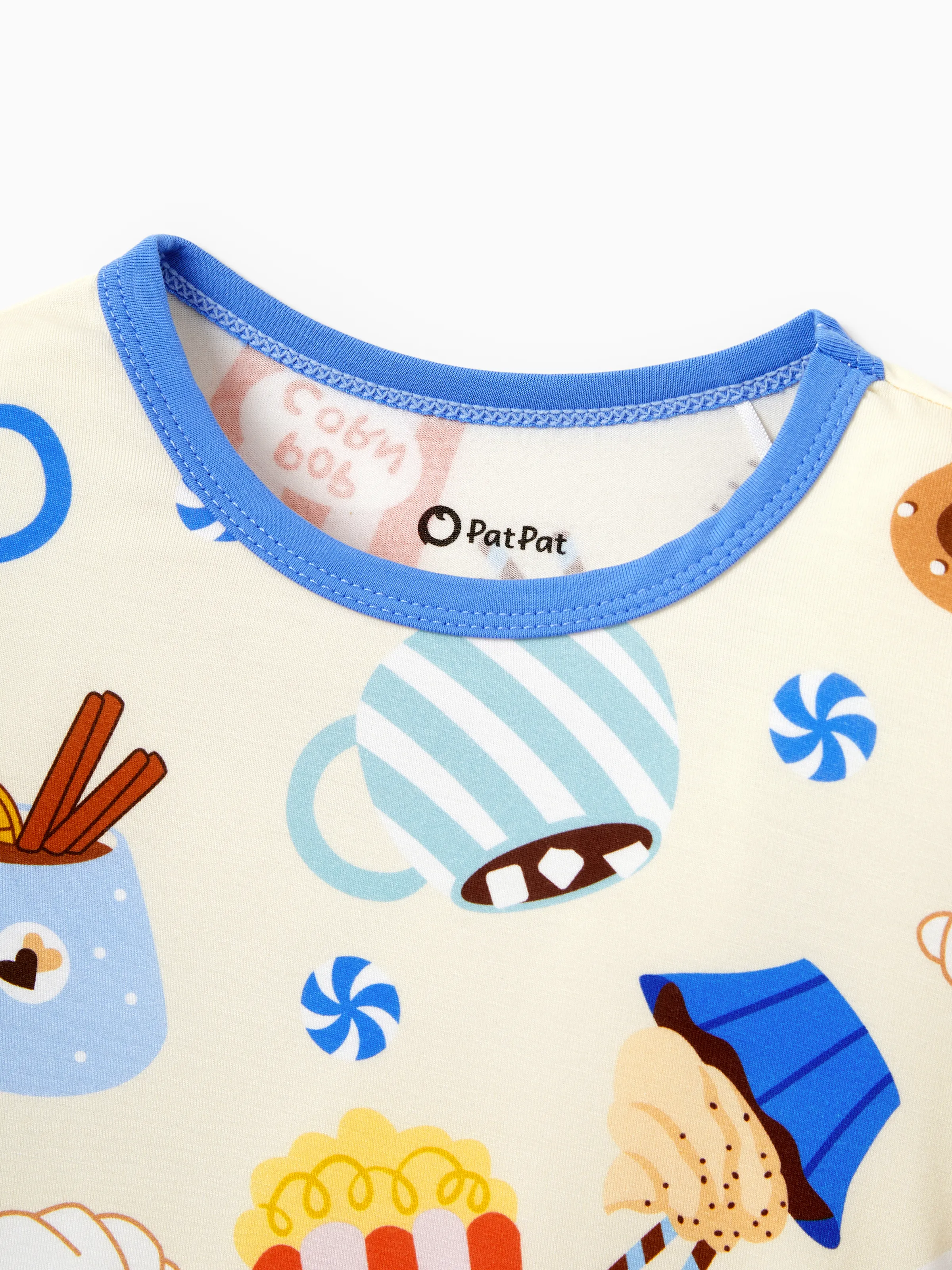 Mommy & me Bamboo Pajamas Buttery Soft Bamboo Viscose PJs for Men Women Kids Toddler Baby, Cozy Dessert Print Short-sleeve Sleepwear Blue - Image 15