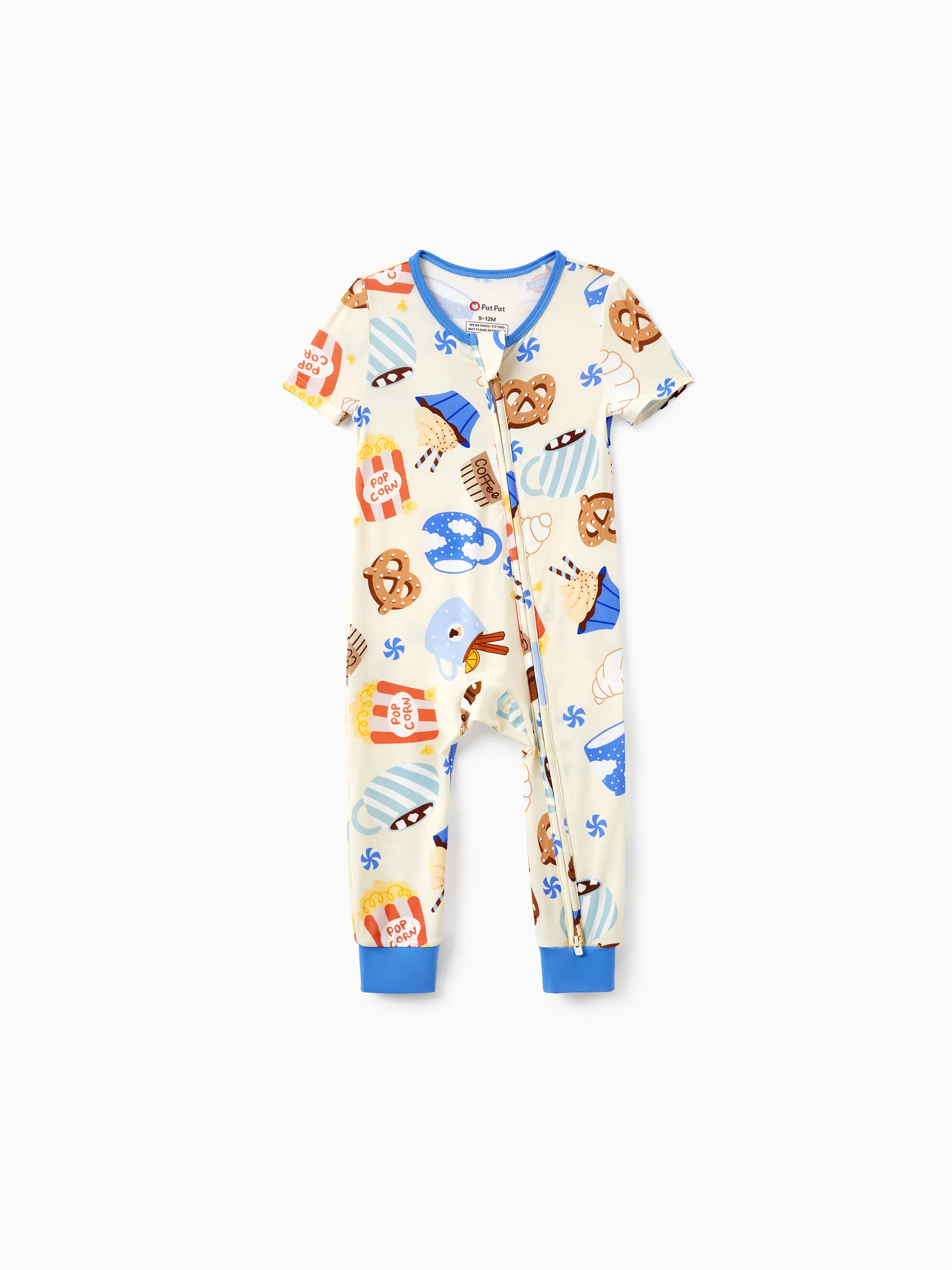 Mommy & me Bamboo Pajamas Buttery Soft Bamboo Viscose PJs for Men Women Kids Toddler Baby, Cozy Dessert Print Short-sleeve Sleepwear Blue - Image 18