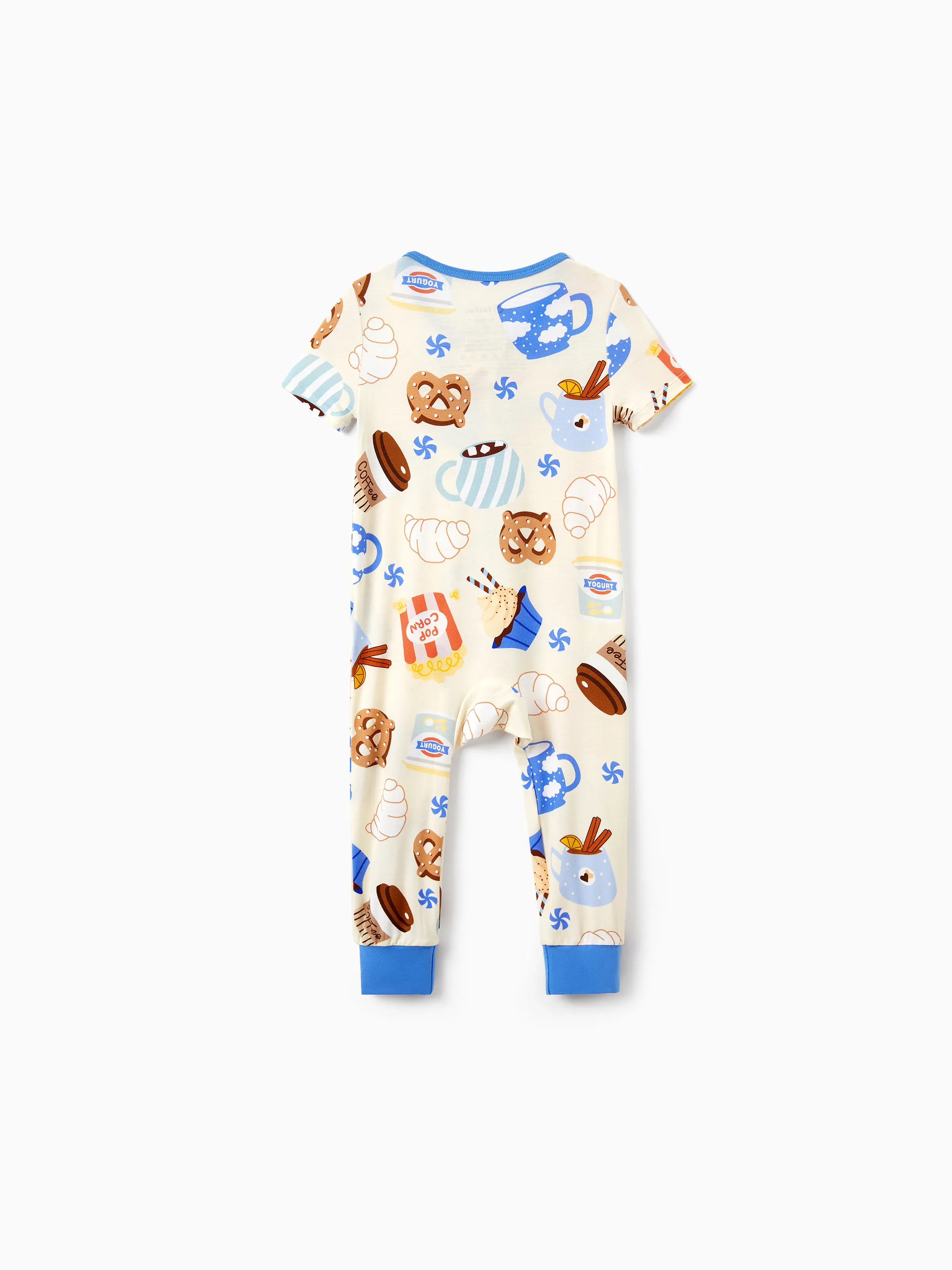 Mommy & me Bamboo Pajamas Buttery Soft Bamboo Viscose PJs for Men Women Kids Toddler Baby, Cozy Dessert Print Short-sleeve Sleepwear Blue - Image 19