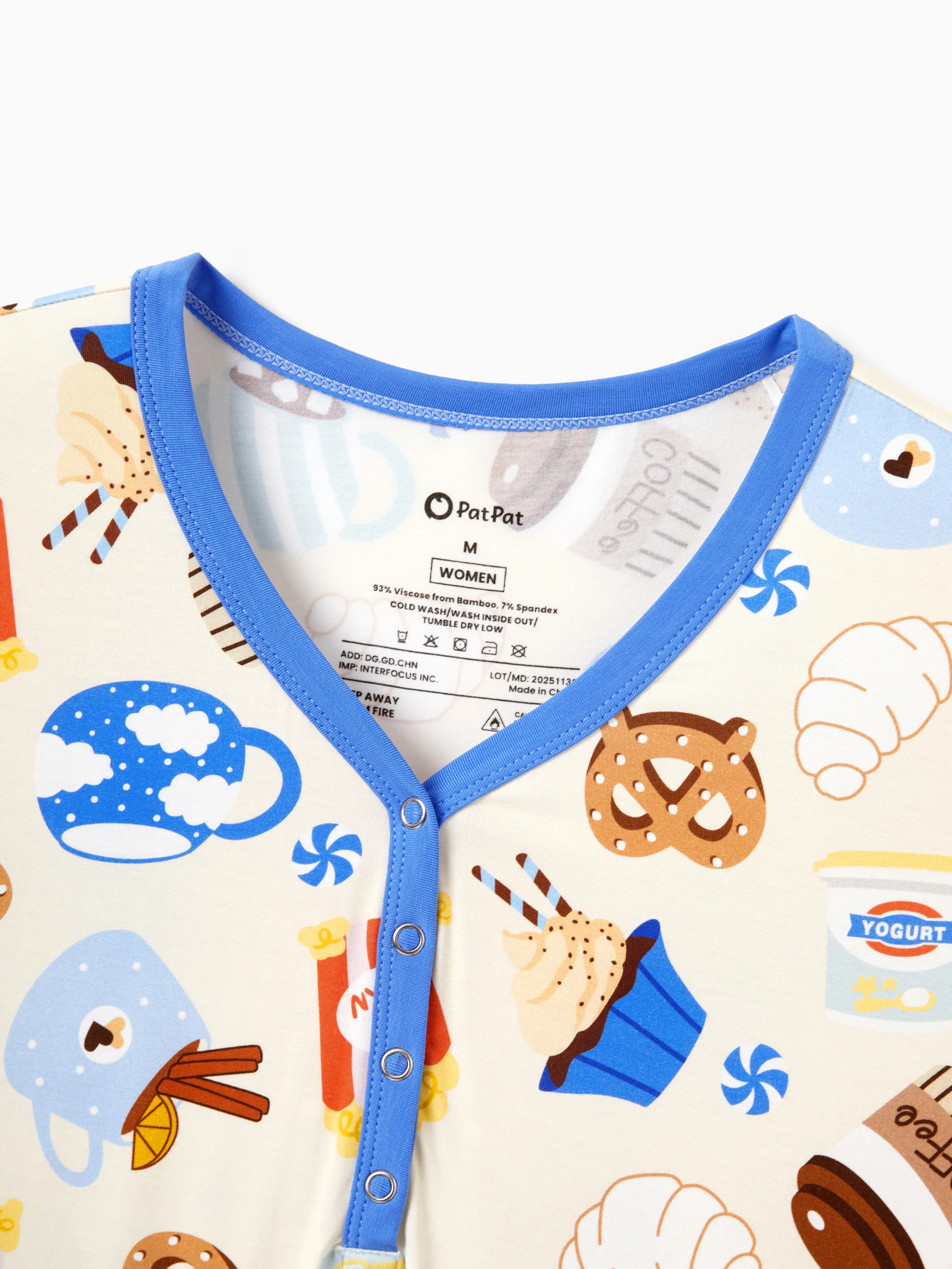 Mommy & me Bamboo Pajamas Buttery Soft Bamboo Viscose PJs for Men Women Kids Toddler Baby, Cozy Dessert Print Short-sleeve Sleepwear Blue - Image 8