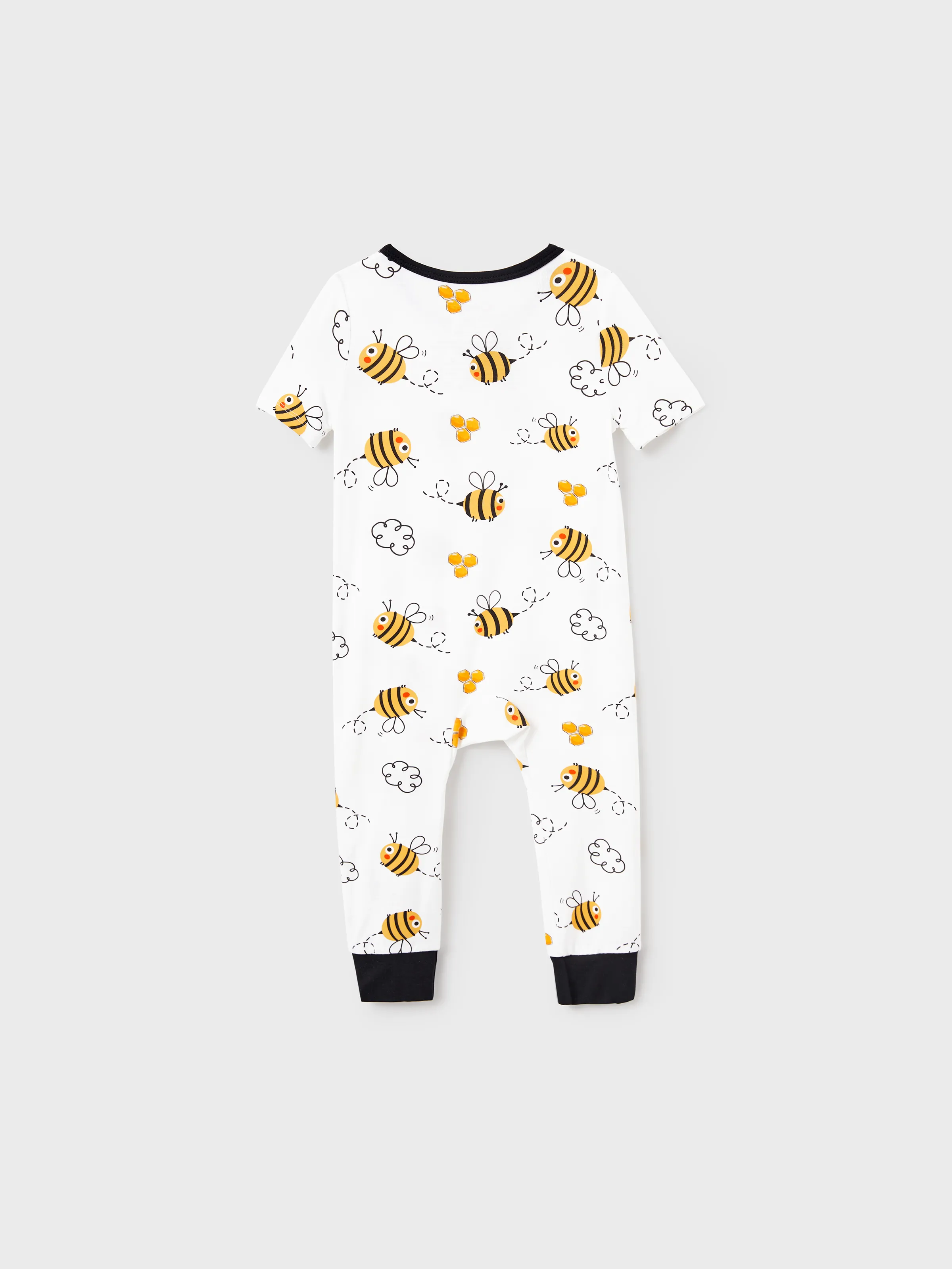 Mommy & me Bamboo Pajamas Soft Bamboo Viscose PJs for Men Women Kids Toddler, Cute Bee Print Sleepwear with Short Sleeve Top and Long Pants White - Image 21