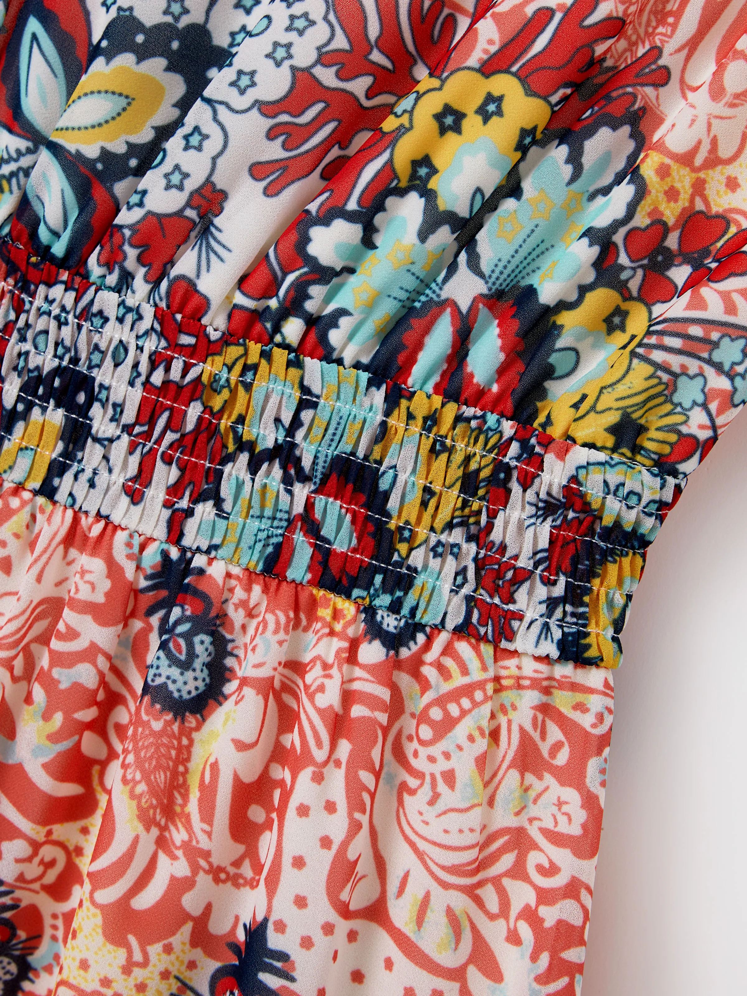 Mommy & me Casual Outfit Colorblock Polo Collar T-shirt or Floral Print Flutter Sleeveless Dress Set Orange red - Image 5