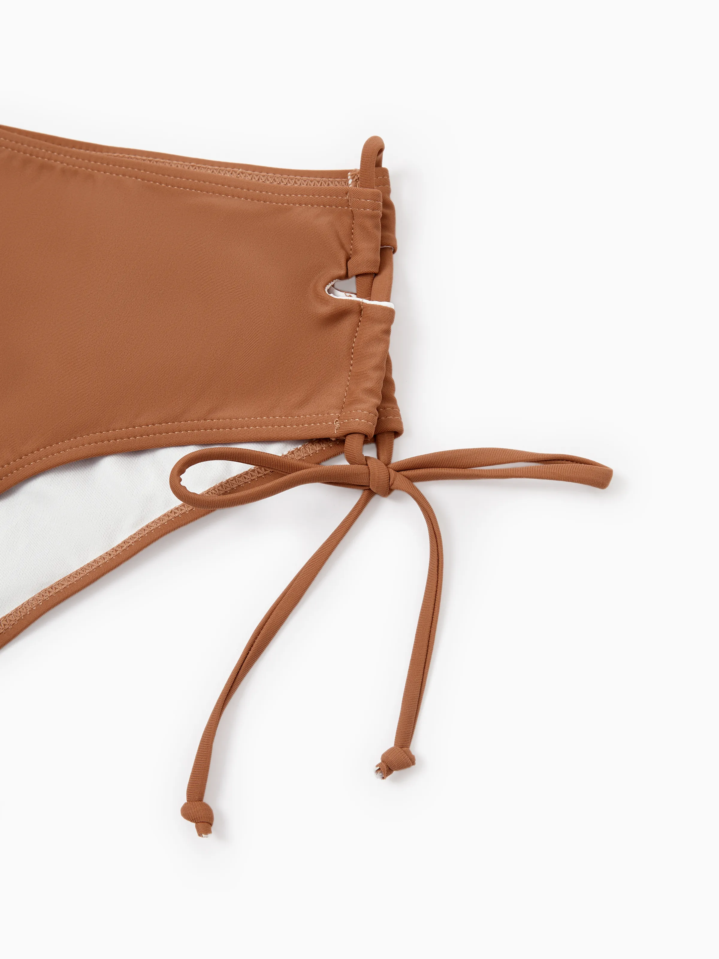 Mommy & me Color Block Swimsuits Striped Bikini & Swim Trunks Set Color block - Image 7