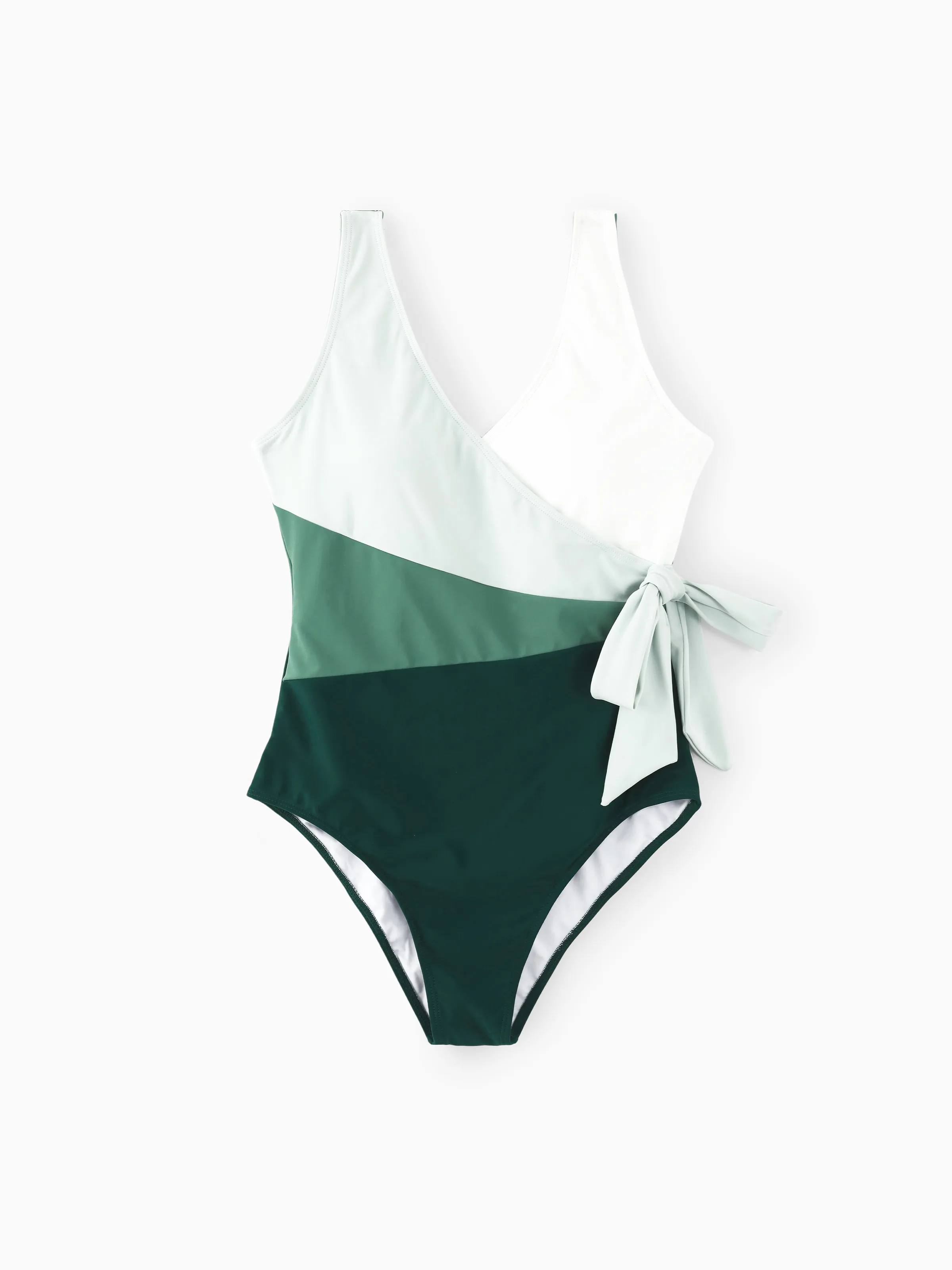 Mommy & me Colorblock Wrap Side V-Neck Swimsuit MultiColour - Image 5
