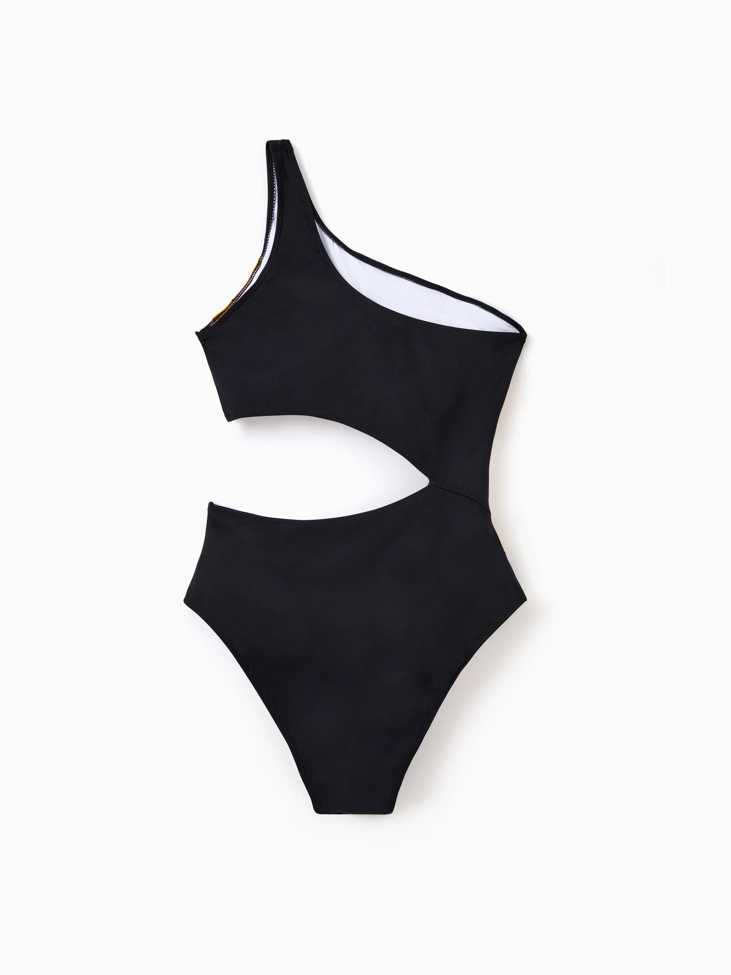 Mommy & me Colorblock Cut Out Waist One-Shoulder One-piece Swimsuit Multi-color - Image 4