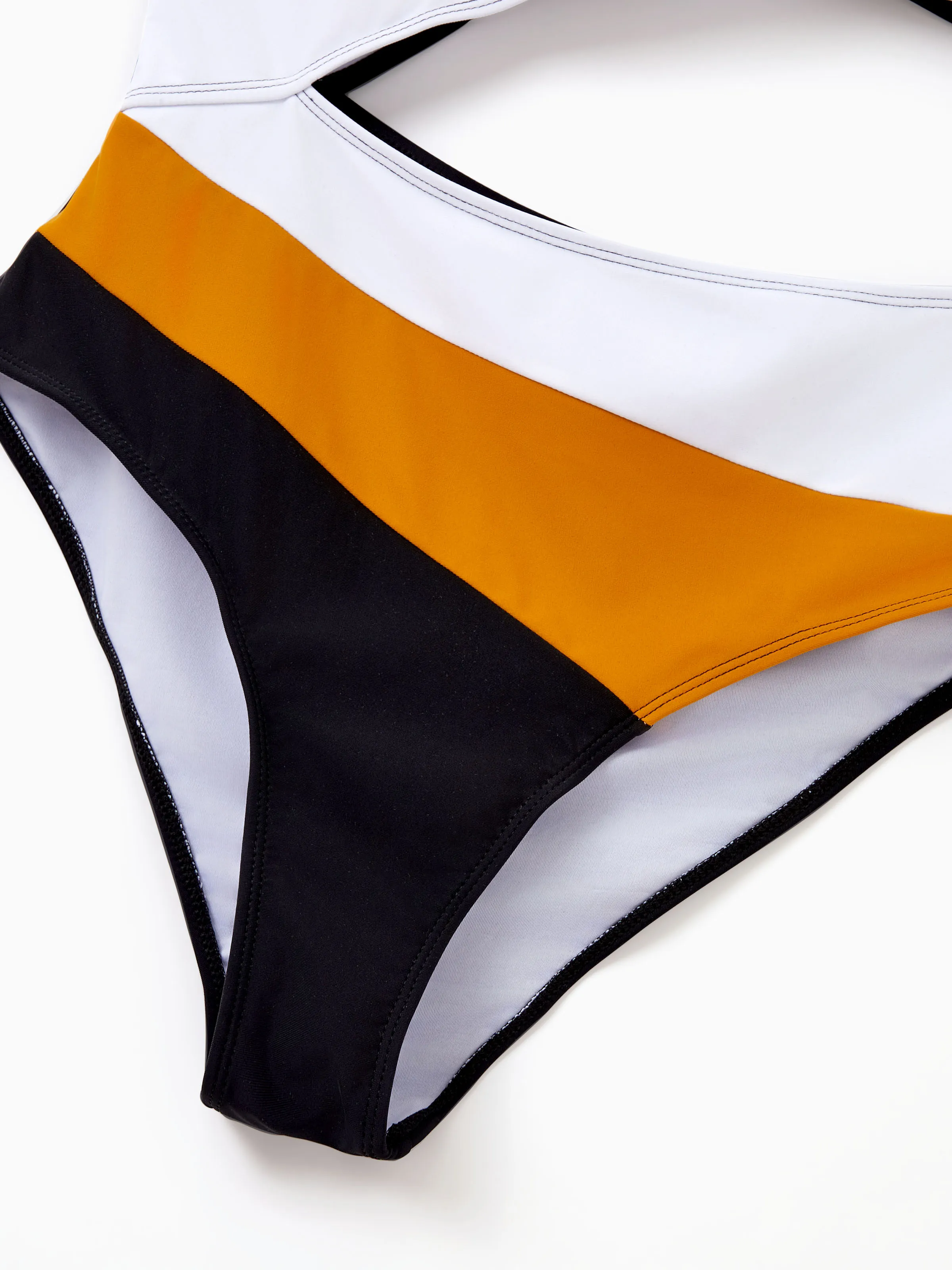 Mommy & me Colorblock Cut Out Waist One-Shoulder One-piece Swimsuit Multi-color - Image 5