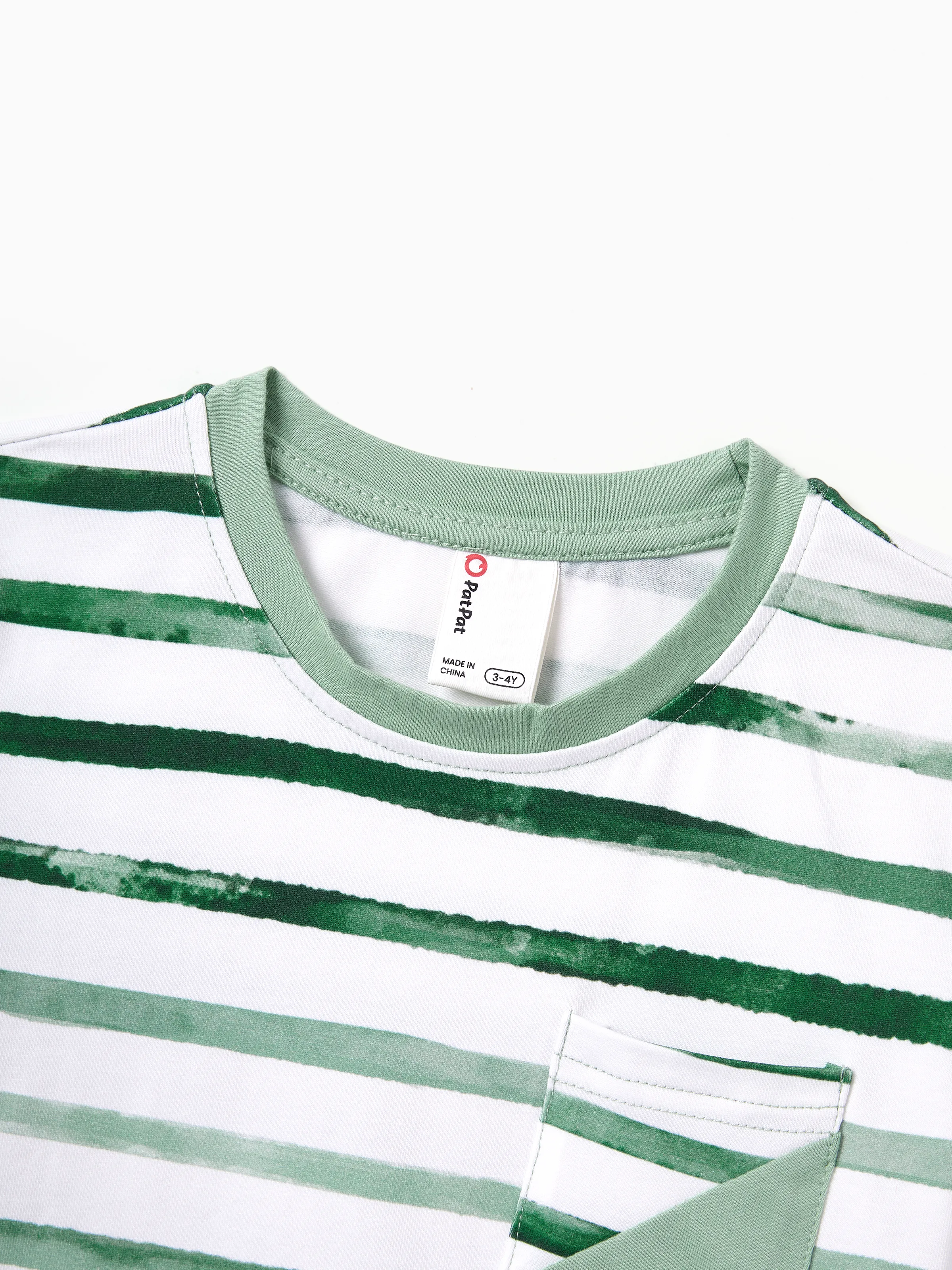 Mommy & me Cotton Outfits Set Green Striped T-Shirt and Dress Set for Dad, Mom, Kids & Baby, Perfect for Summer Family Outings & Photos Green - Image 22