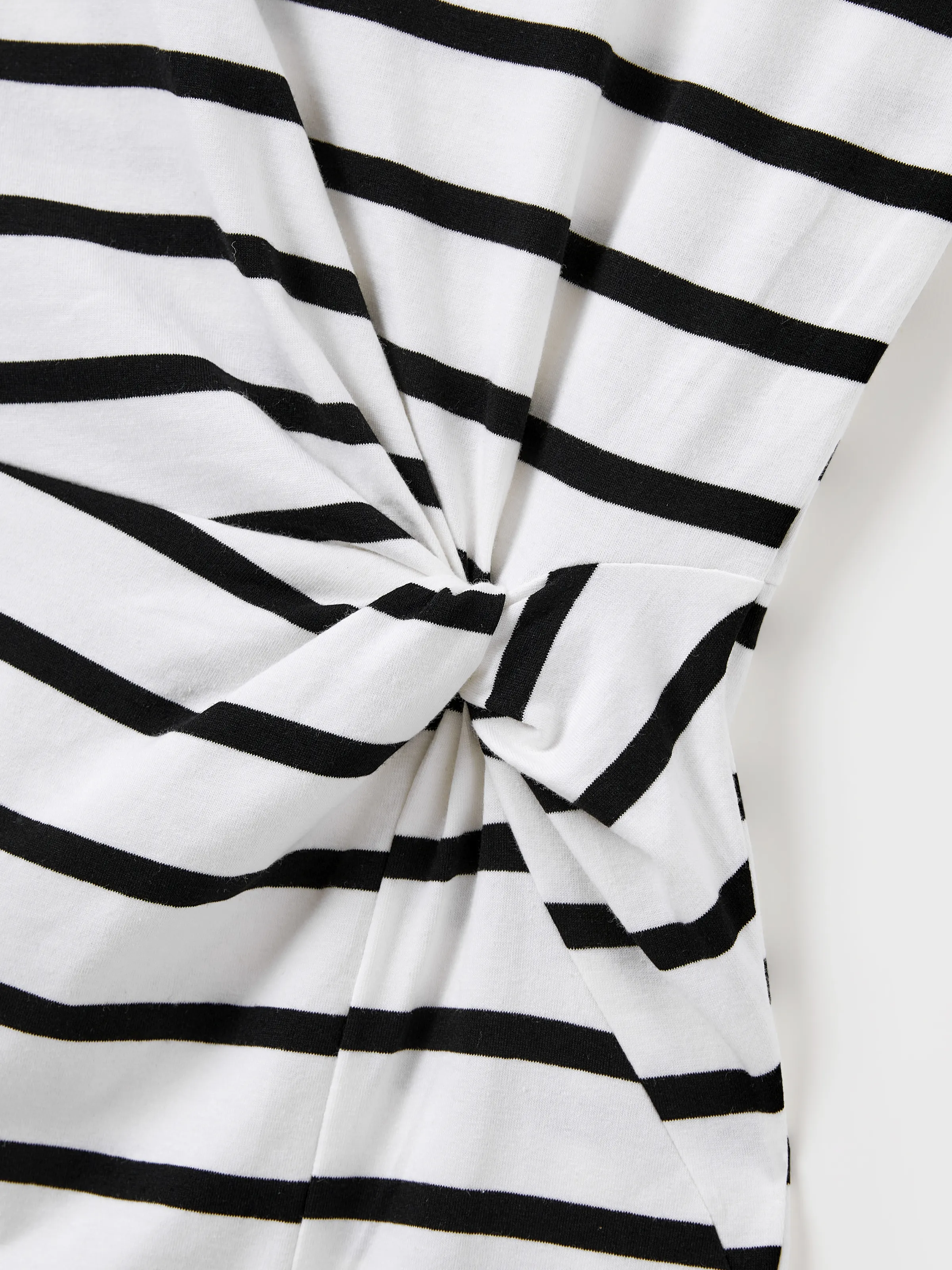Mommy & me Cotton Set Strap Bodycon Dress Black+White - Image 7