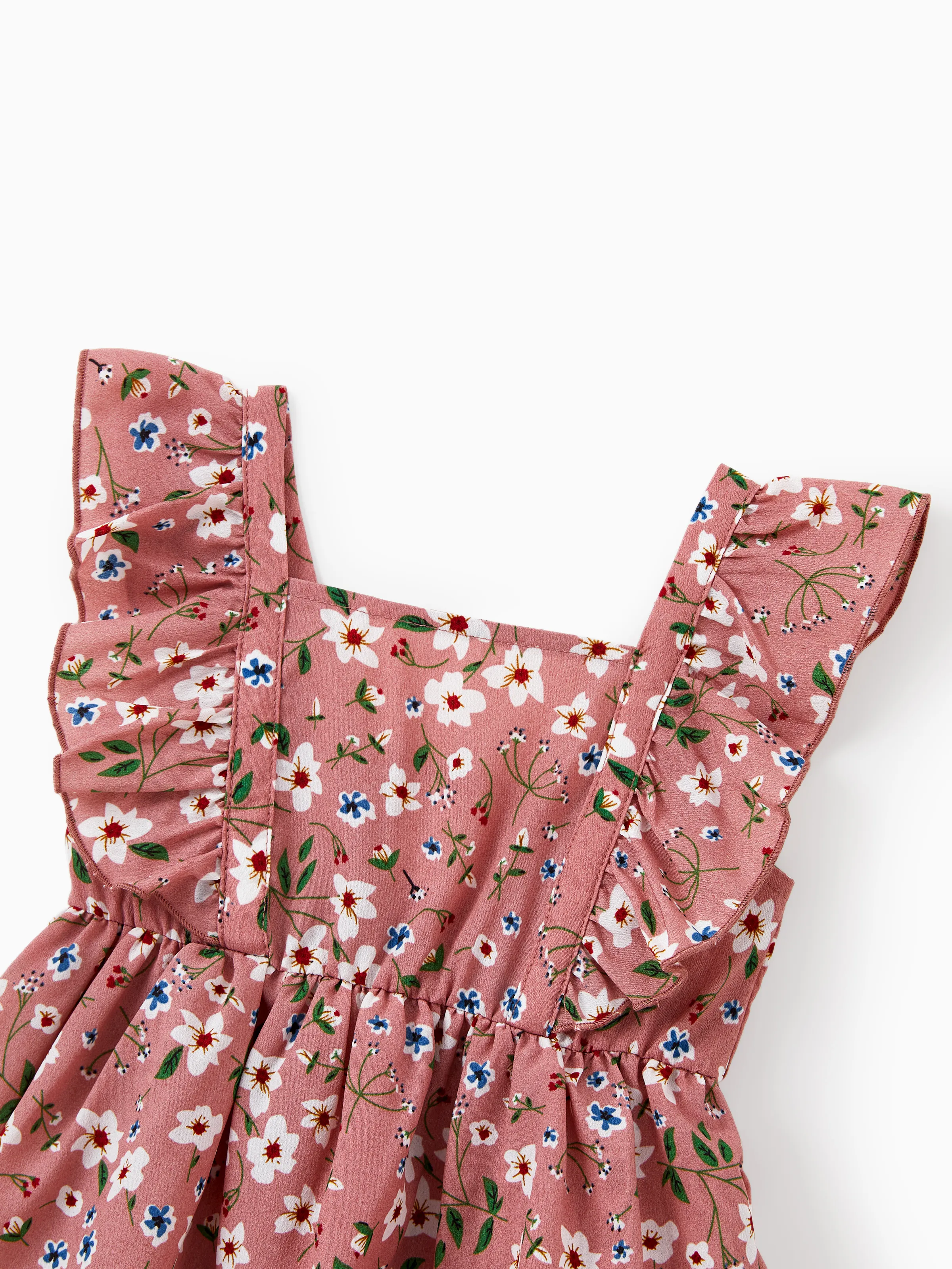 Mommy & me Cotton T-Shirt & Dress Set Daddy / Mini Print Black Tee for Dad and boy, Floral Print splicing Dress for Mom, girl and Baby, Perfect for Summer Family Outings Black - Image 15