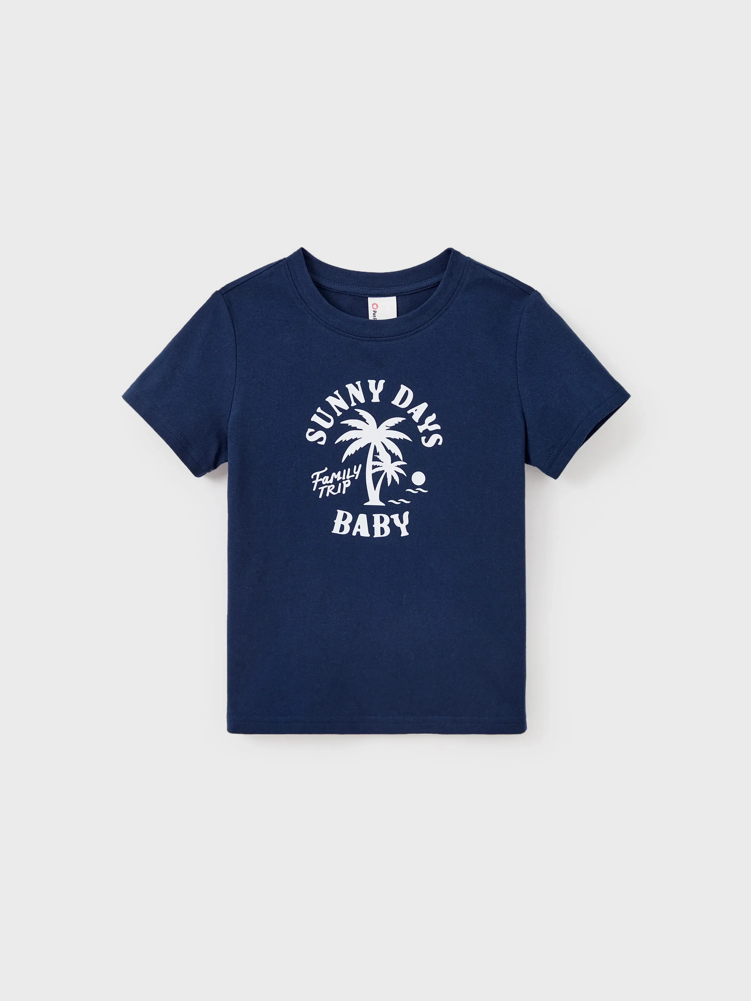 Mommy & me Cotton T-Shirt & Dress Set – Sunny Days Palm Print for Dad, Mom, Baby & Toddler, Perfect for Summer Vacations & Family Outings Tibetan blue - Image 13