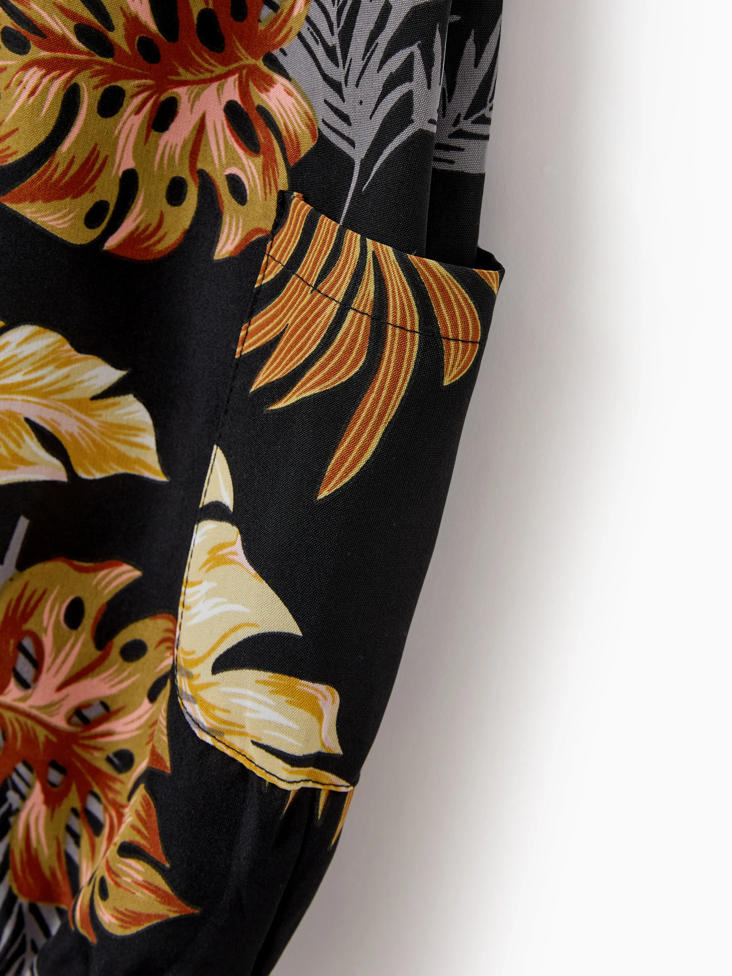 Mommy & me Floral Print Beach Wear Camisole top and Wide-Leg Pants Set for Summer Vacation Family Looks Black+White - Image 21