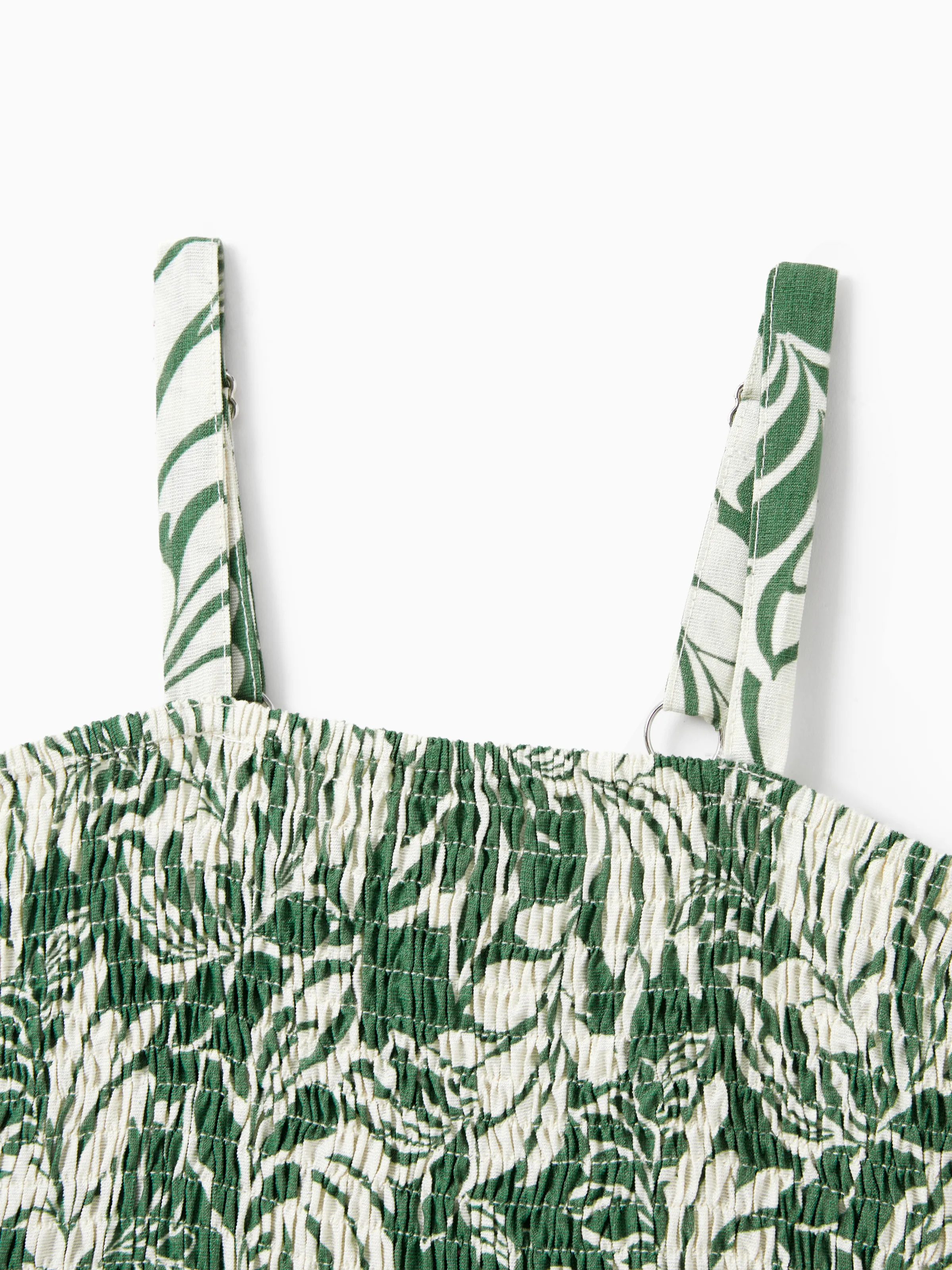 Mommy & me Leaf Print Halter Dress Green Set Green - Image 13