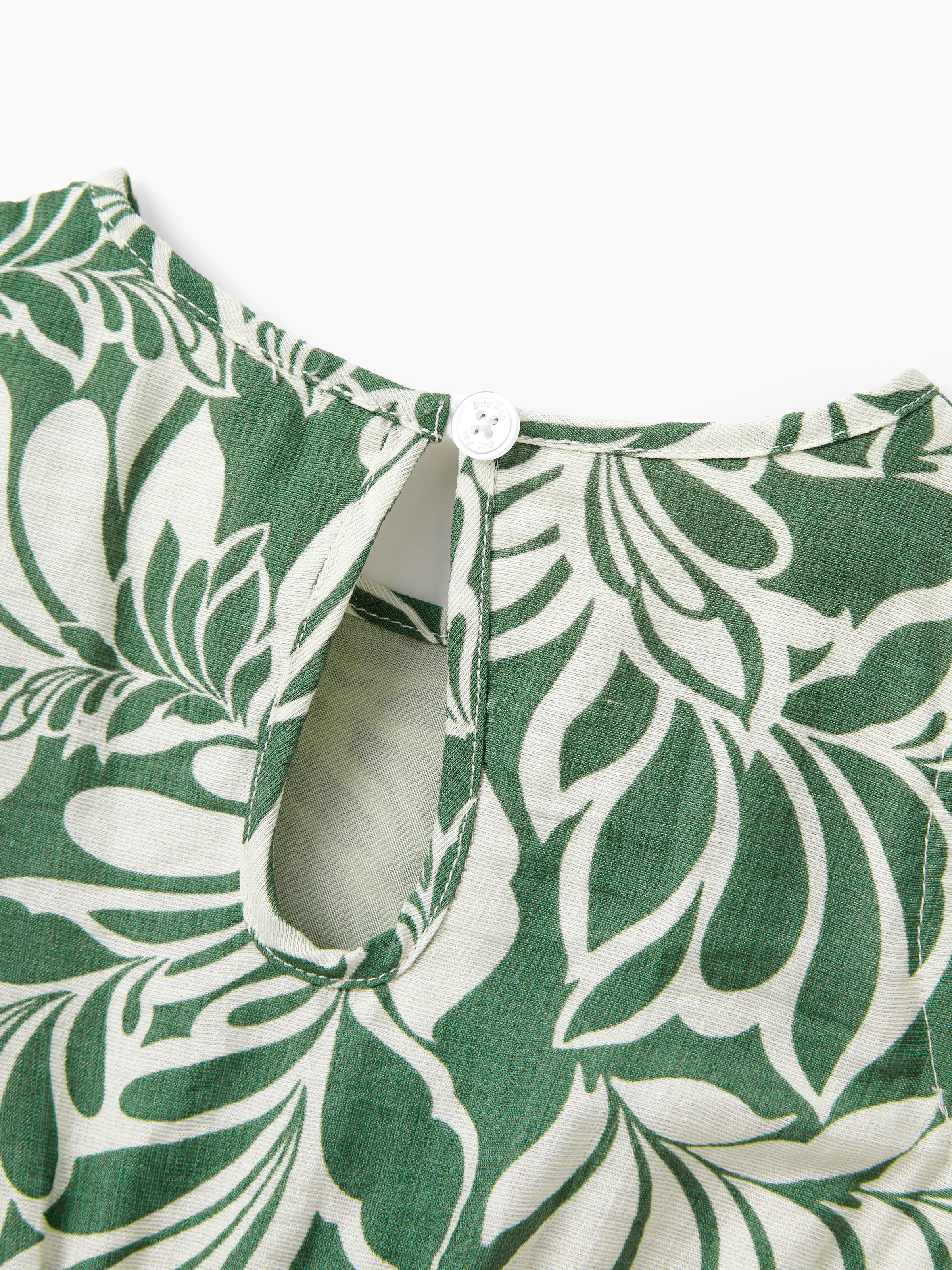 Mommy & me Leaf Print Halter Dress Green Set Green - Image 17