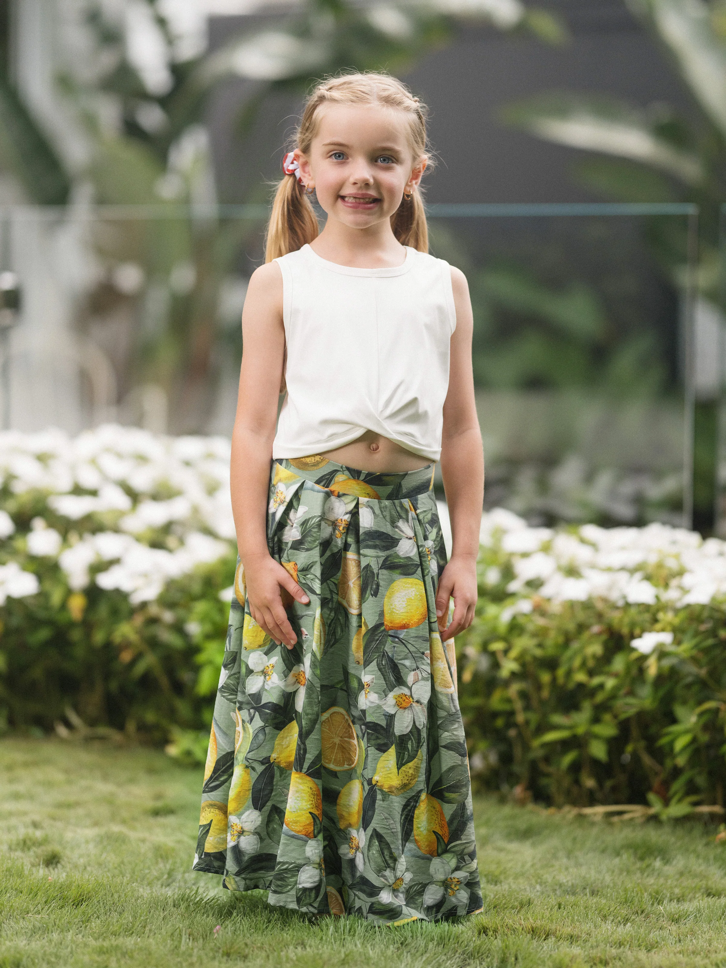 Daddy & Daughter Outfits – Lemon Print Hawaiian Shirts & Summer Dresses – Tropical Vacation Clothes for Men, Women & Kids Green - Image 11