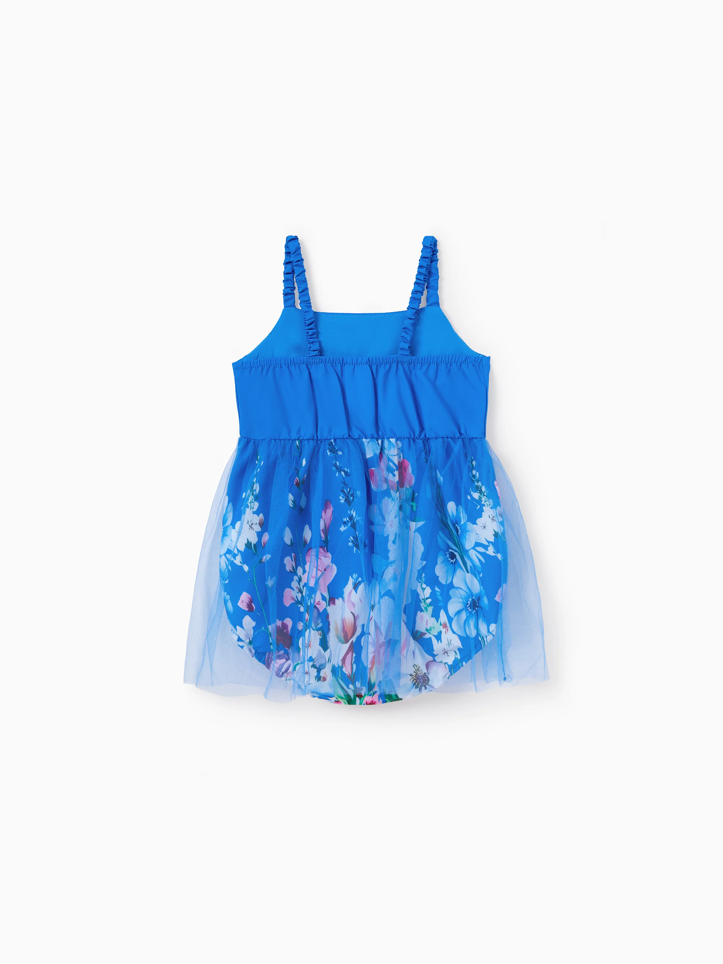 Mommy & me Outfits Set Floral Sleeveless Dress or Short-sleeve T-shirt Blue - Image 14
