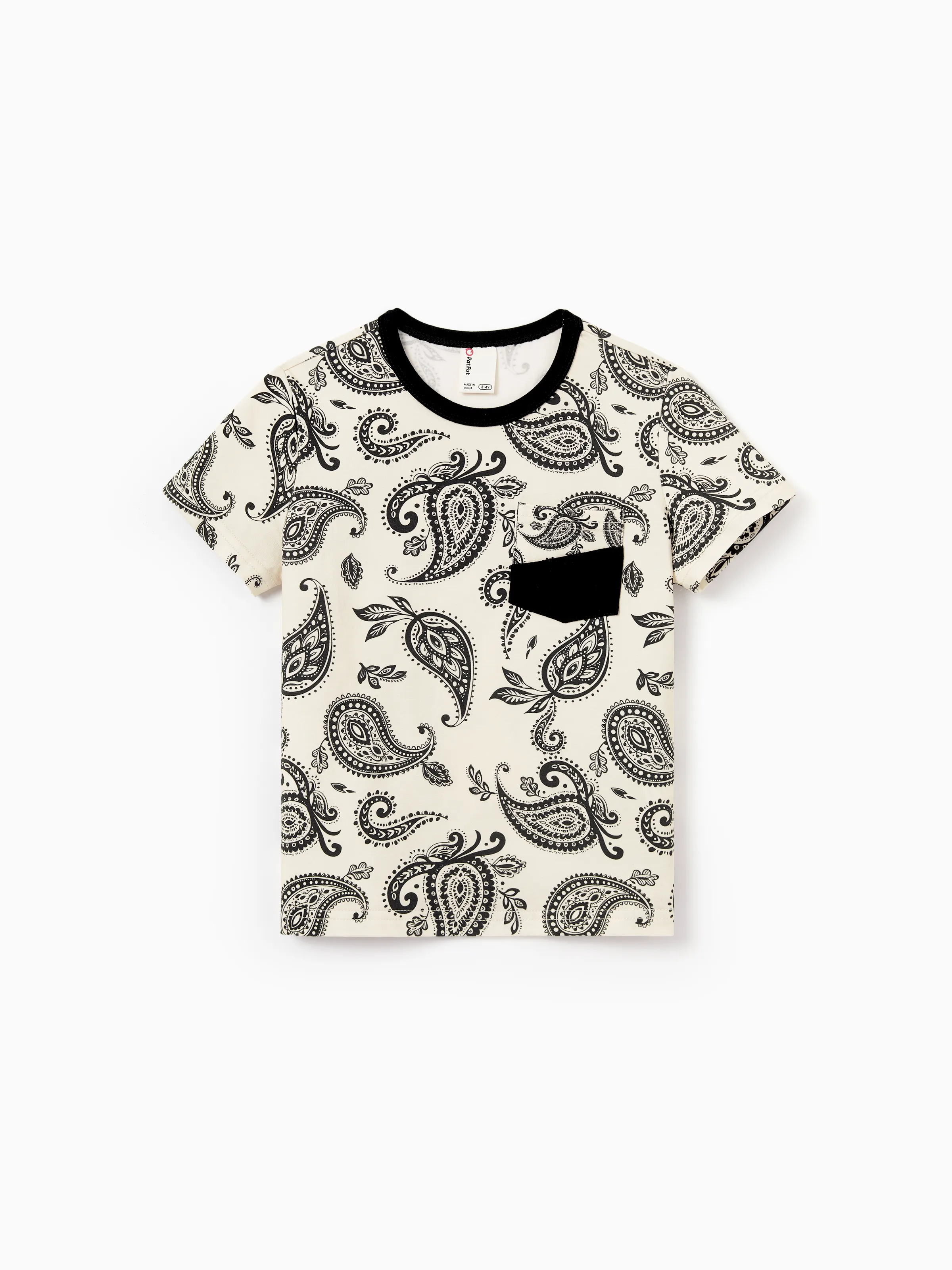 Mommy & me Paisley Print Outfits Sleeveless Spaghetti Strap Dress & Cotton T-Shirt for Mom, Dad, & Kids Perfect for Family Outings & Photos Black - Image 18