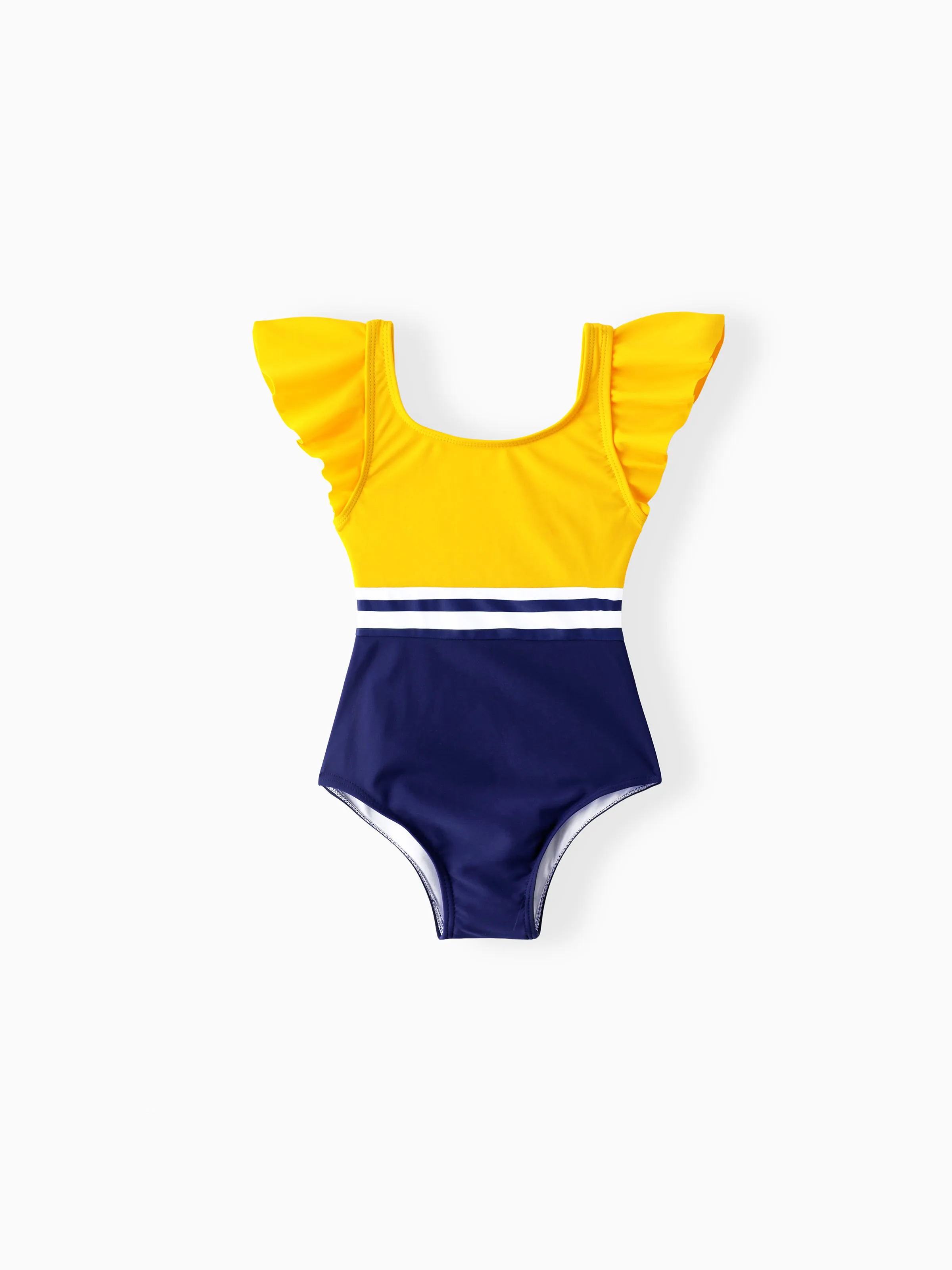 Mommy & me Stripe & Colorblock Spliced One Piece Swimsuit - Image 7