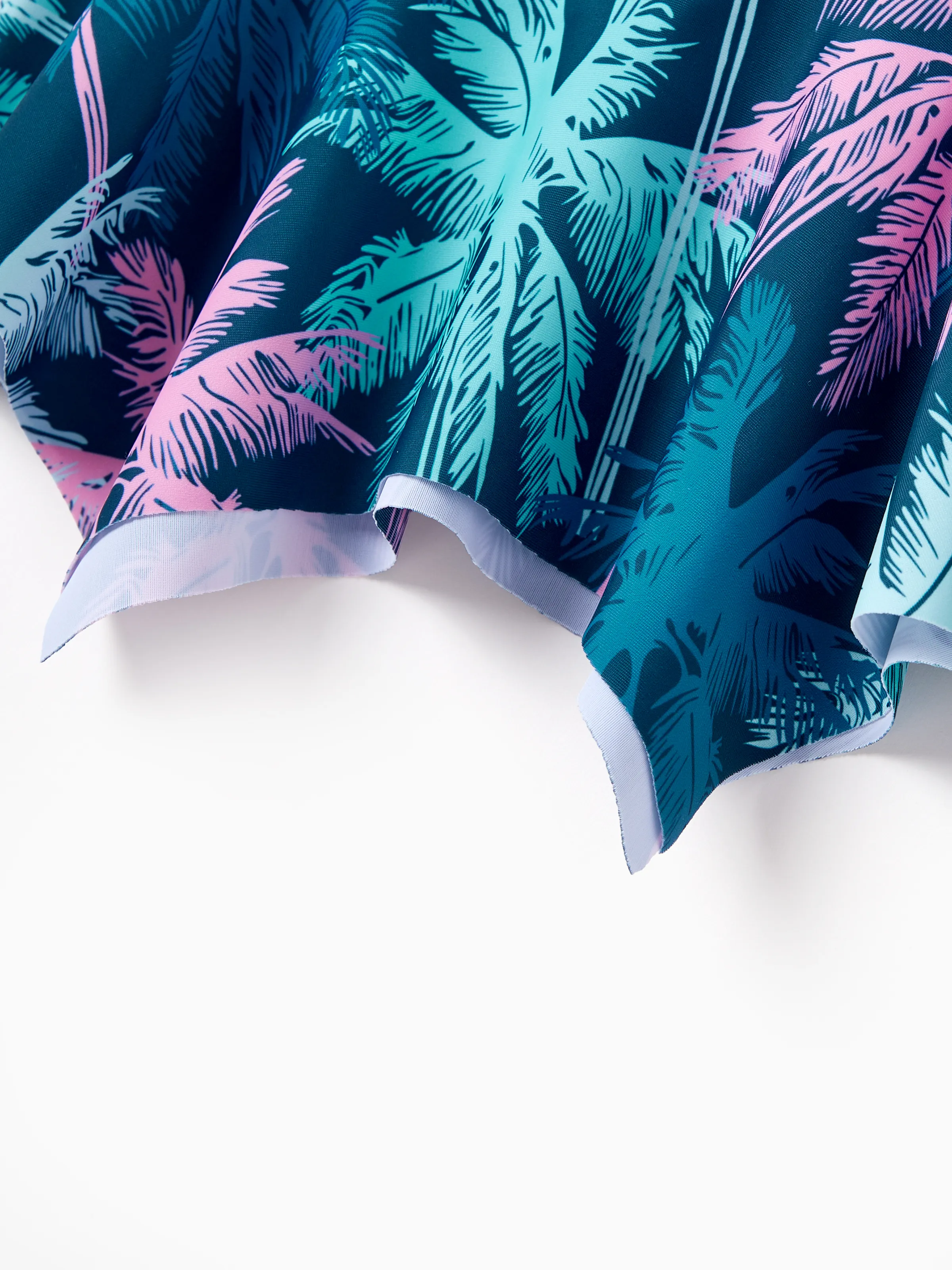 Mommy & me Swimsuits Tropical Palm Tree Print, Mommy and Me Ruffle two-piece Swimsuit, Beach Vacation Swimwear Turquoise - Image 17