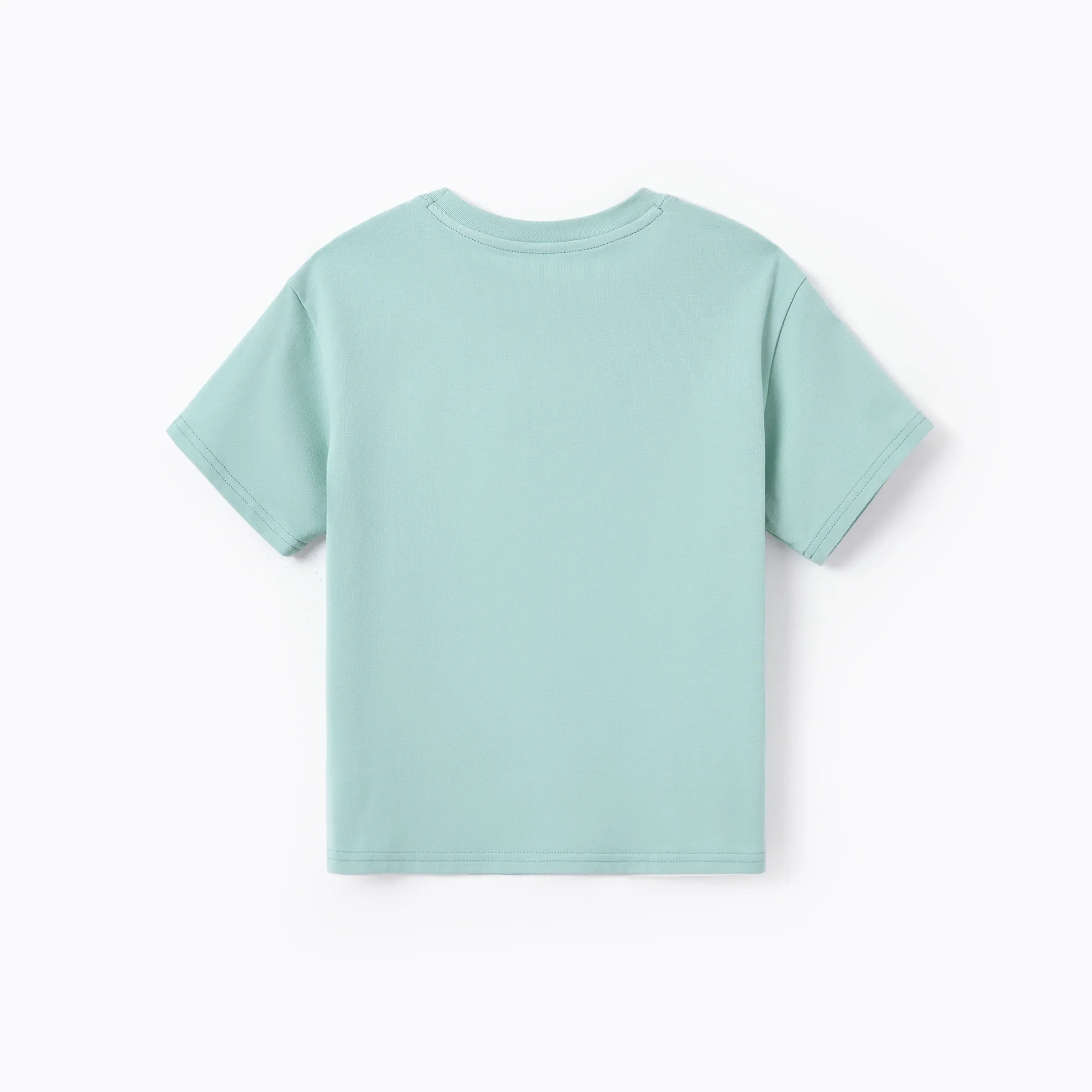 Mommy & me T-Shirt & Dress Set Polka Dot Puff-sleeve Dress for Mom, Daughter & Baby, Color Block Cotton Tee for Dad & Son, Perfect for Family Outings & Photos Light Green - Image 27