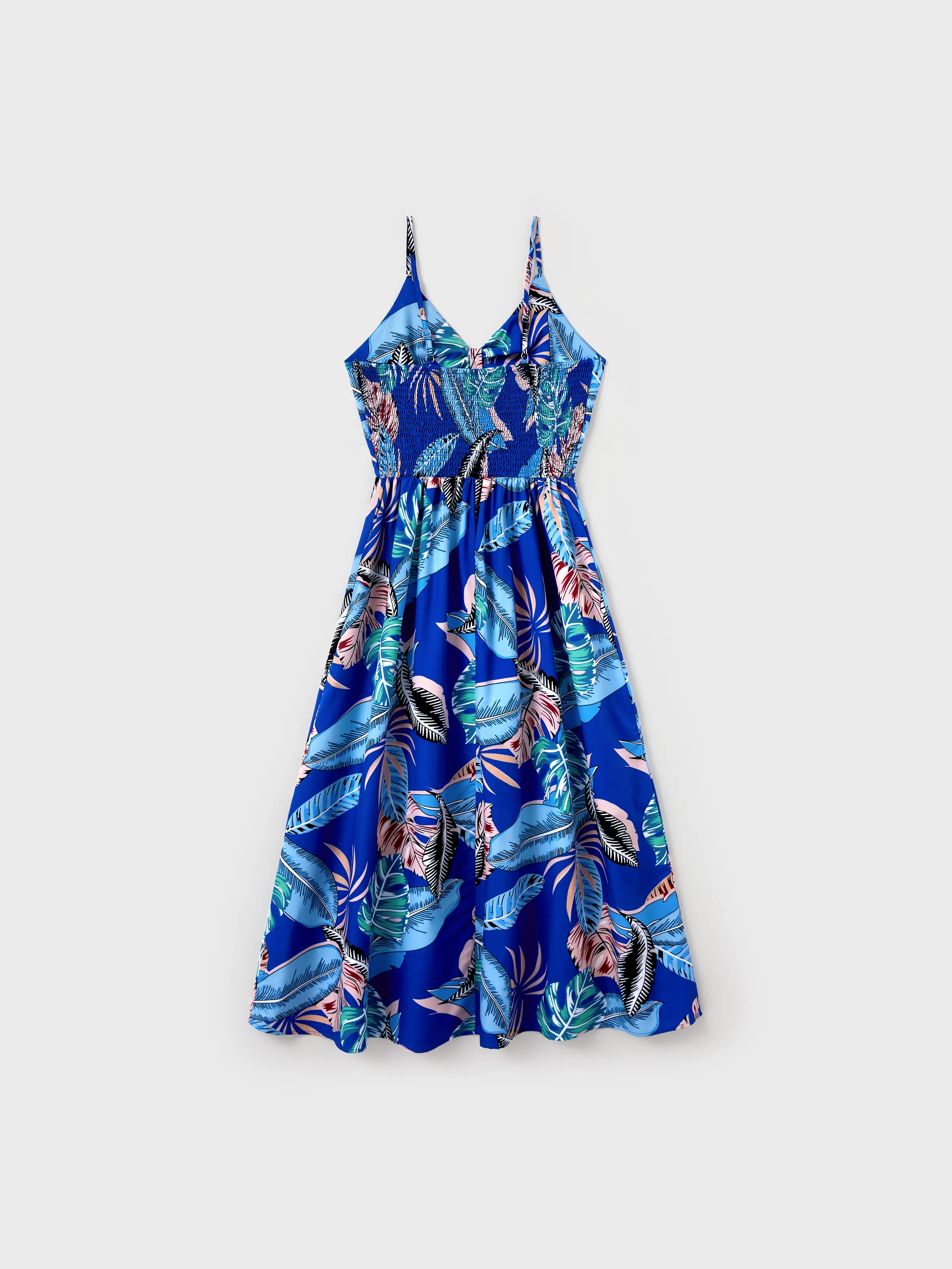 Mommy & me Tropical Dress & T-shirt Set – Blue Floral Print for Dad, Mom, Girls & Baby, Perfect for Summer Vacations and Family Photos Blue - Image 7