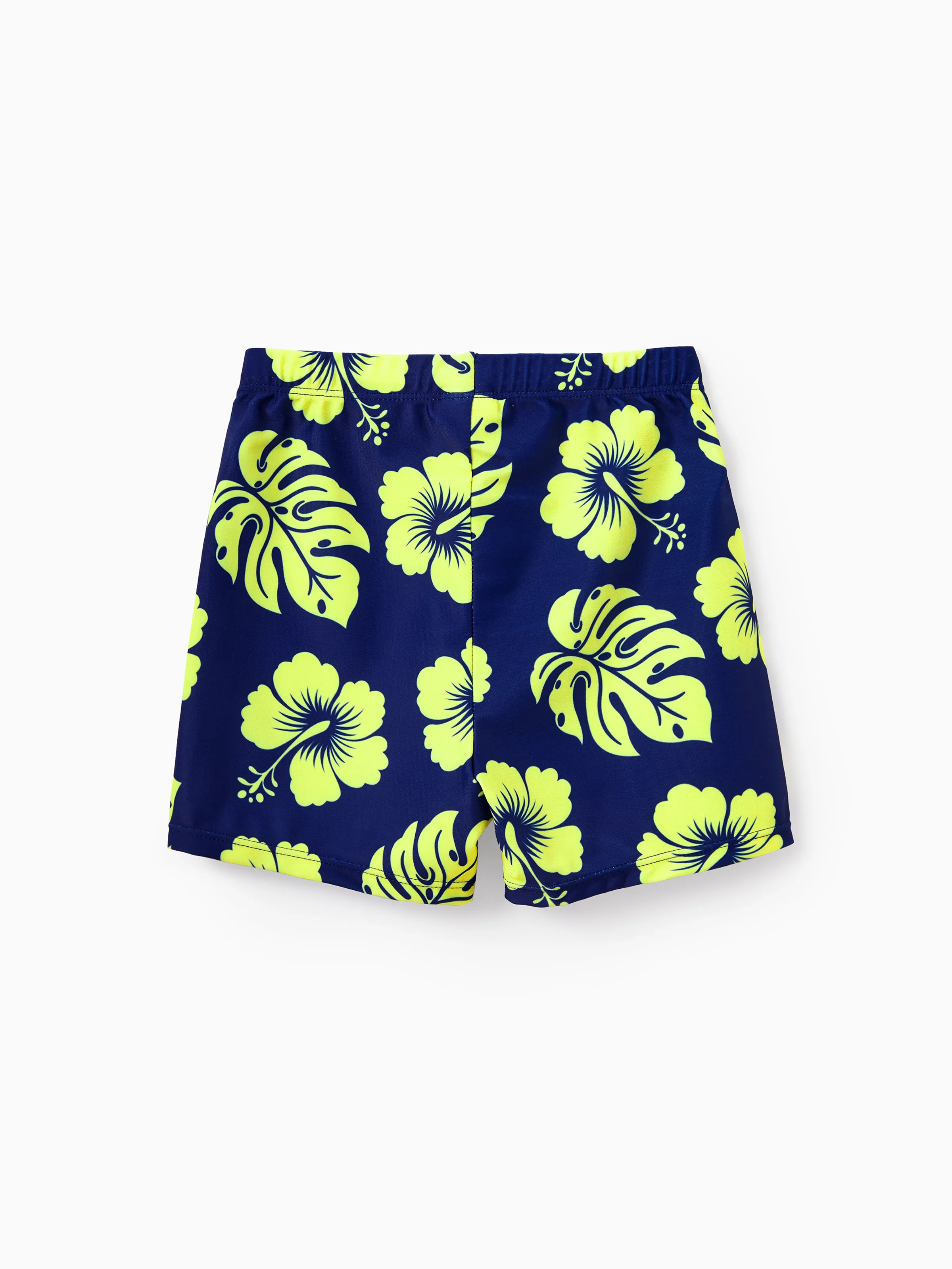 Mommy & me Tropical Floral Swimsuits Halter Bikini & Swim Trunks Set Deep Blue - Image 21