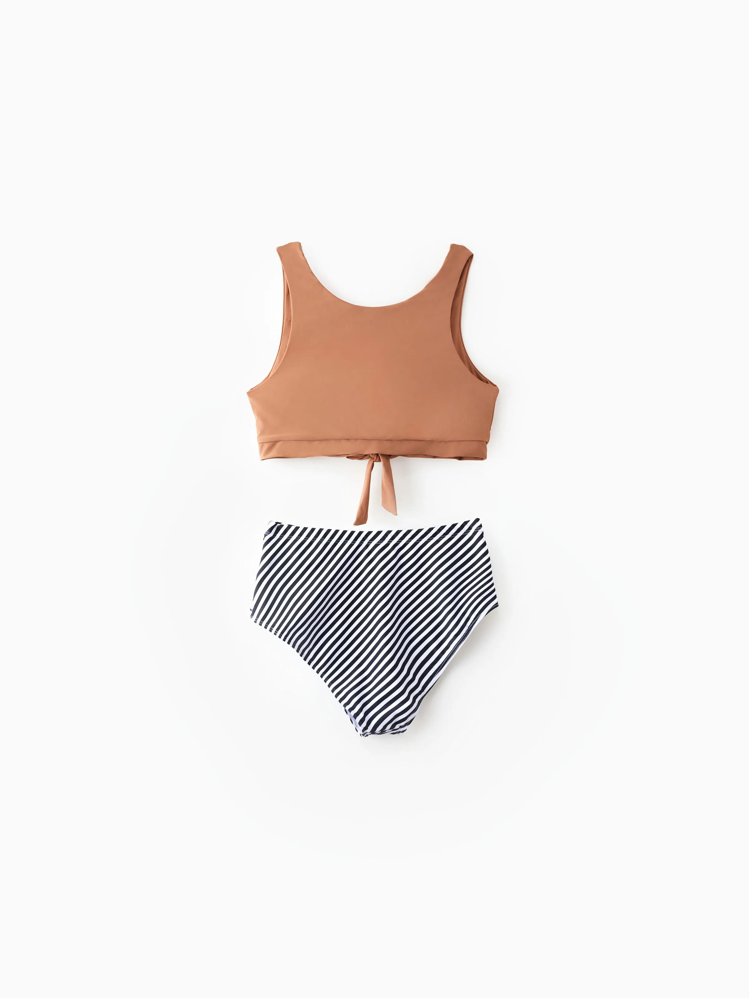 Mommy & me Besties Printed Crop Tank Bikini Khaki - Image 8
