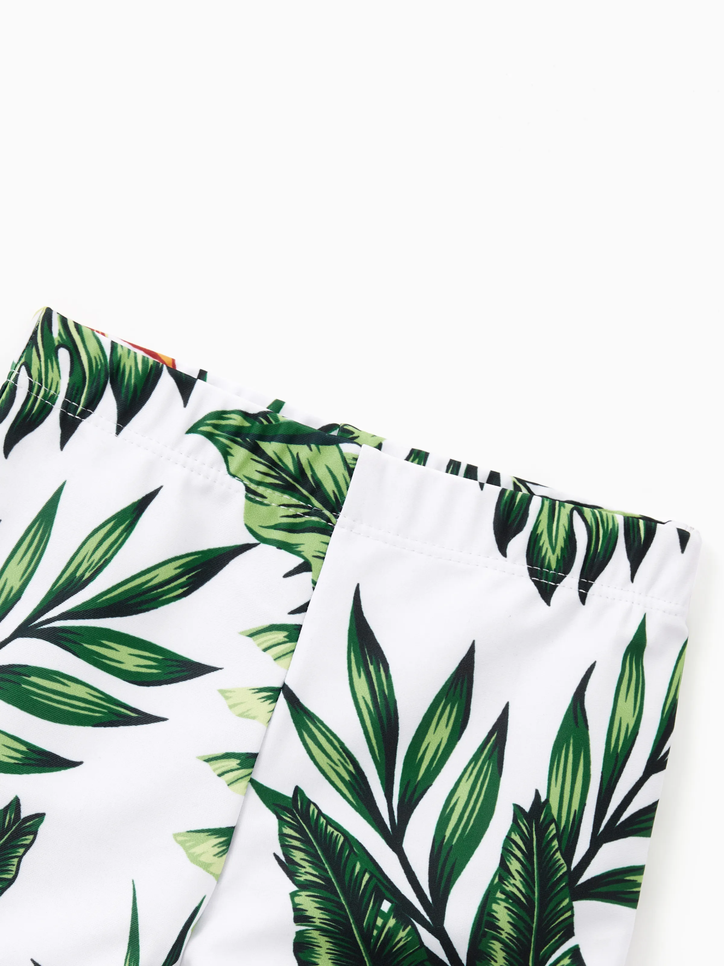 One Piece Plant Printed Family Matching Swimsuit White - Image 14