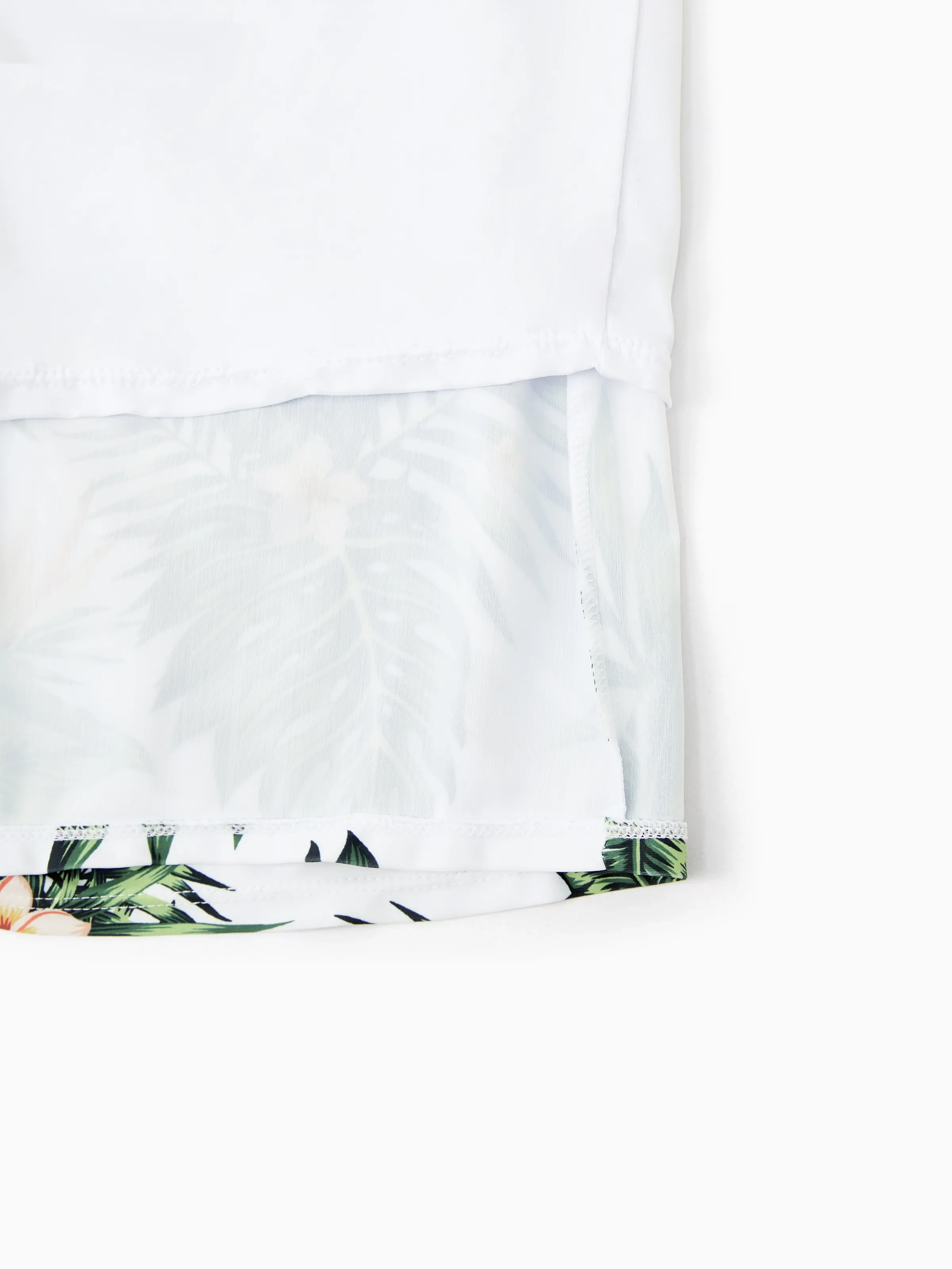 One Piece Plant Printed Family Matching Swimsuit White - Image 20